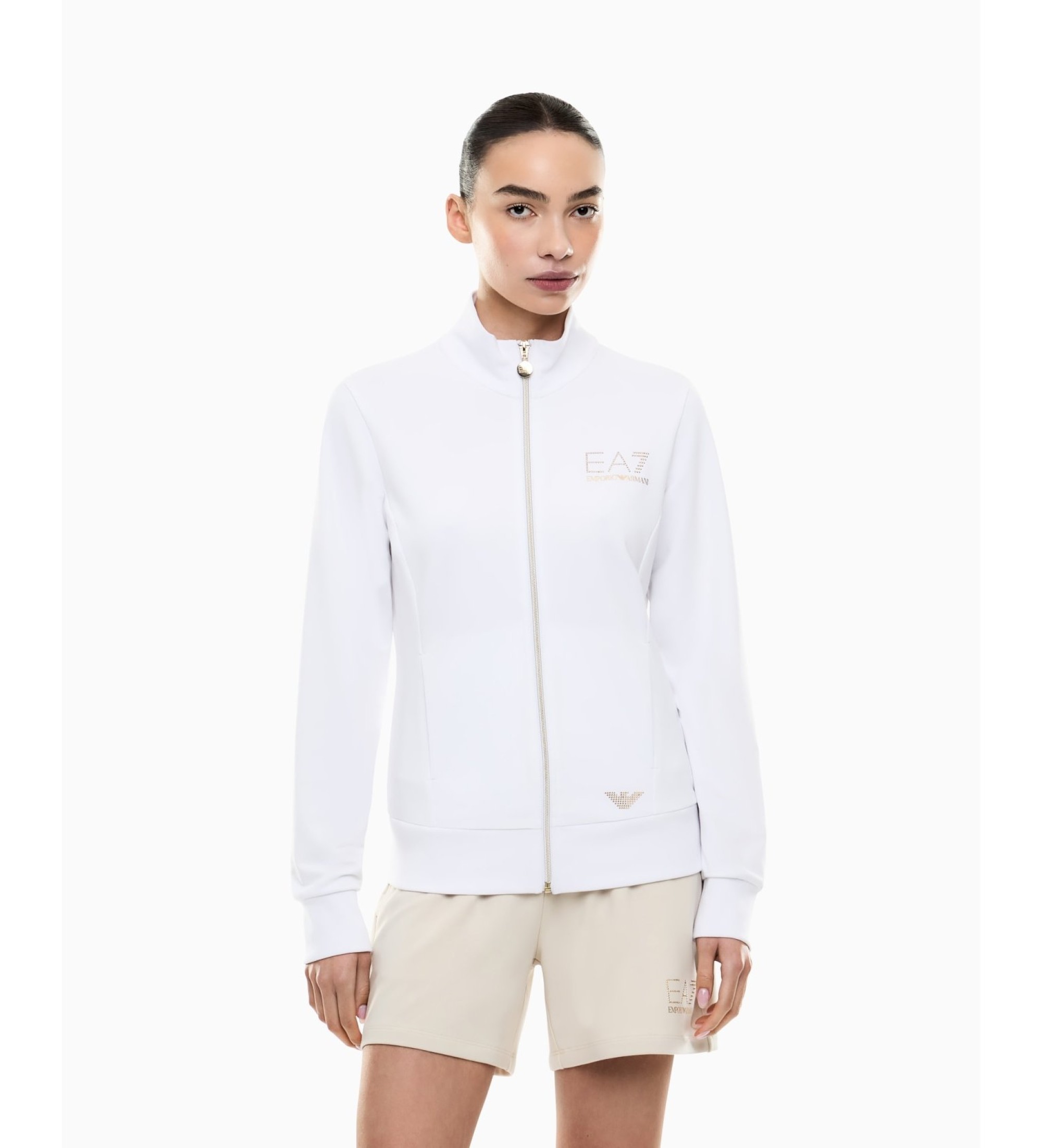 EA7 für Damen. 8NTM43_TJ9RZ Sweatshirt Evolution weiß (M), Lässig, Polyester