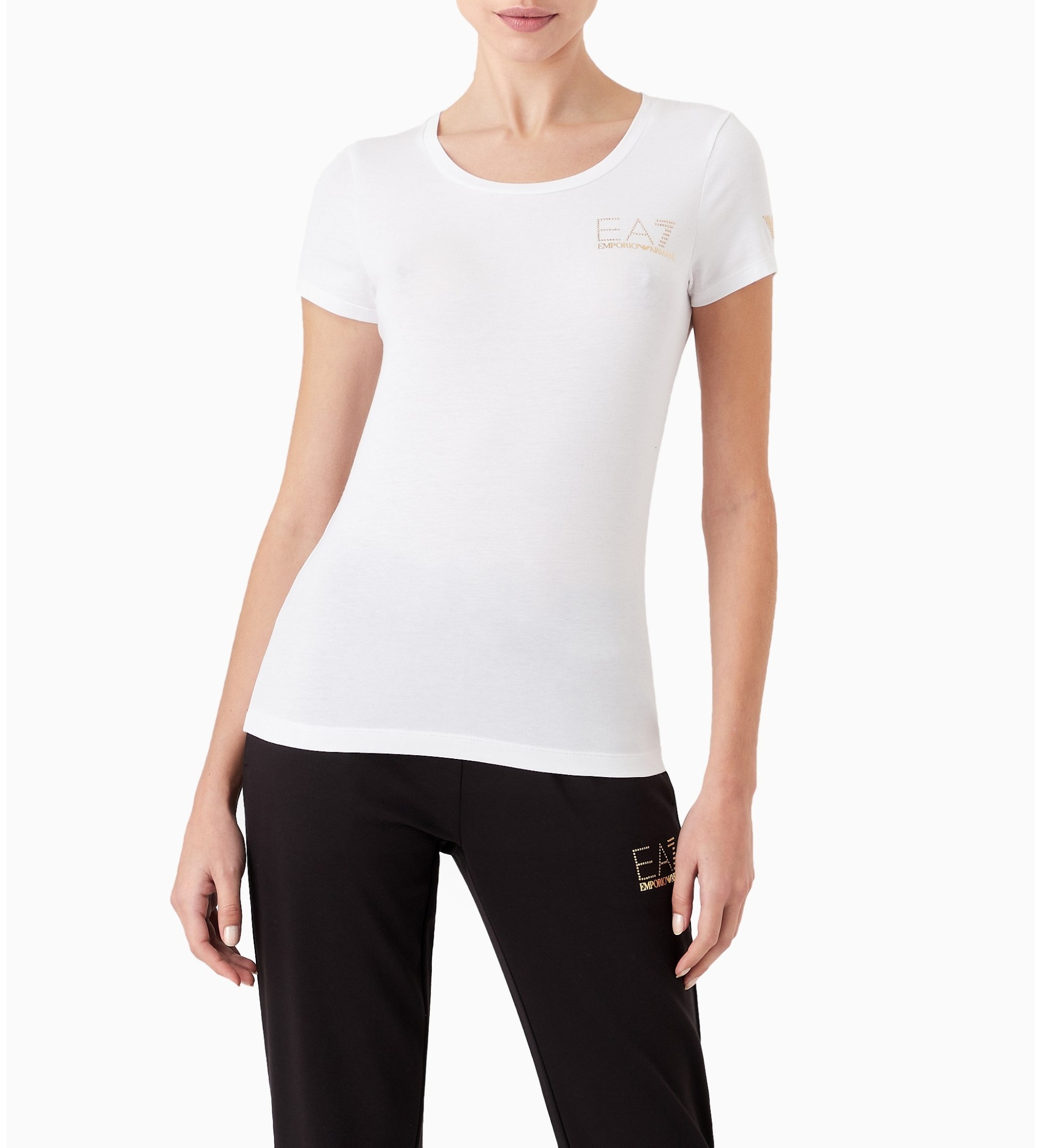 EA7 für Damen. 8NTT65_TJDQZ Evolution T-shirt weiß (L), Lässig, Baumwolle, Kurzarm