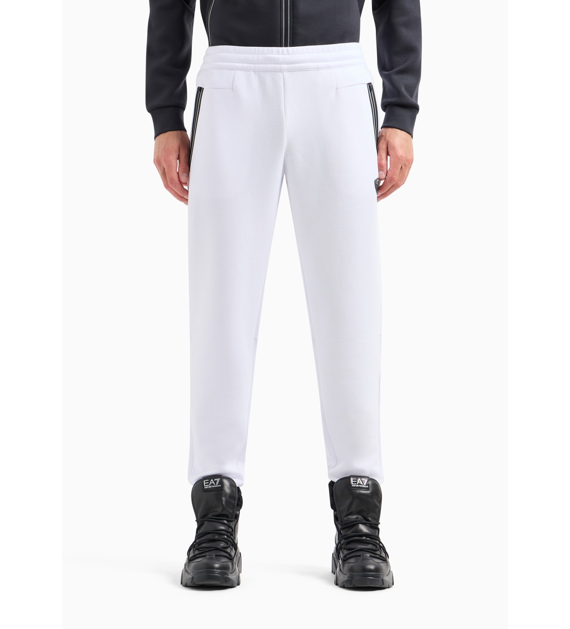 EA7 für Herren. 8NPP63_PJ4EZ Premium Zip Hose weiß (M), Lässig, Polyester