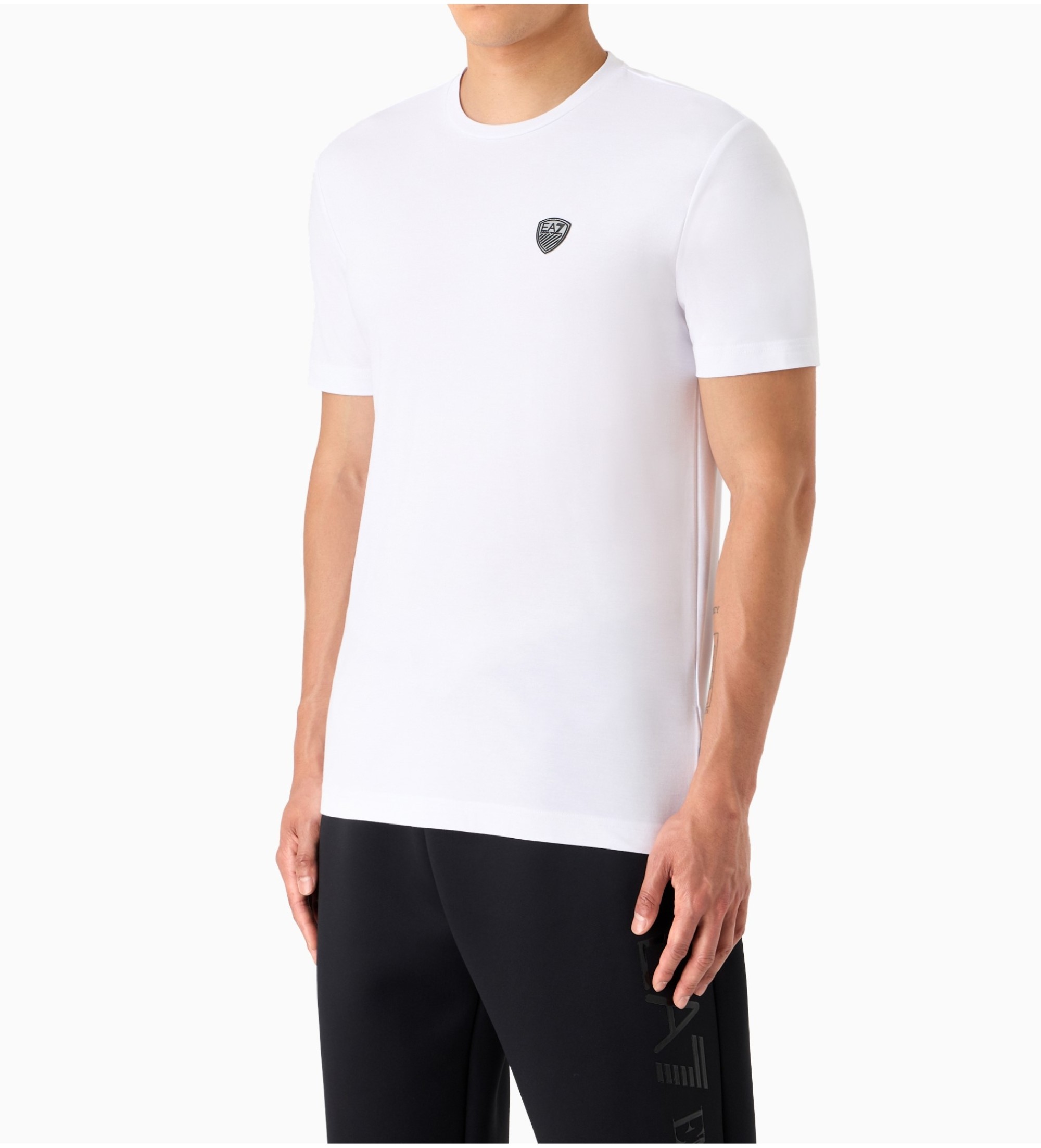 EA7 für Herren. 8NPT16_PJRGZ Weiße T-Shirts mit Standardschnitt (S), Lässig, Viskose, Kurzarm
