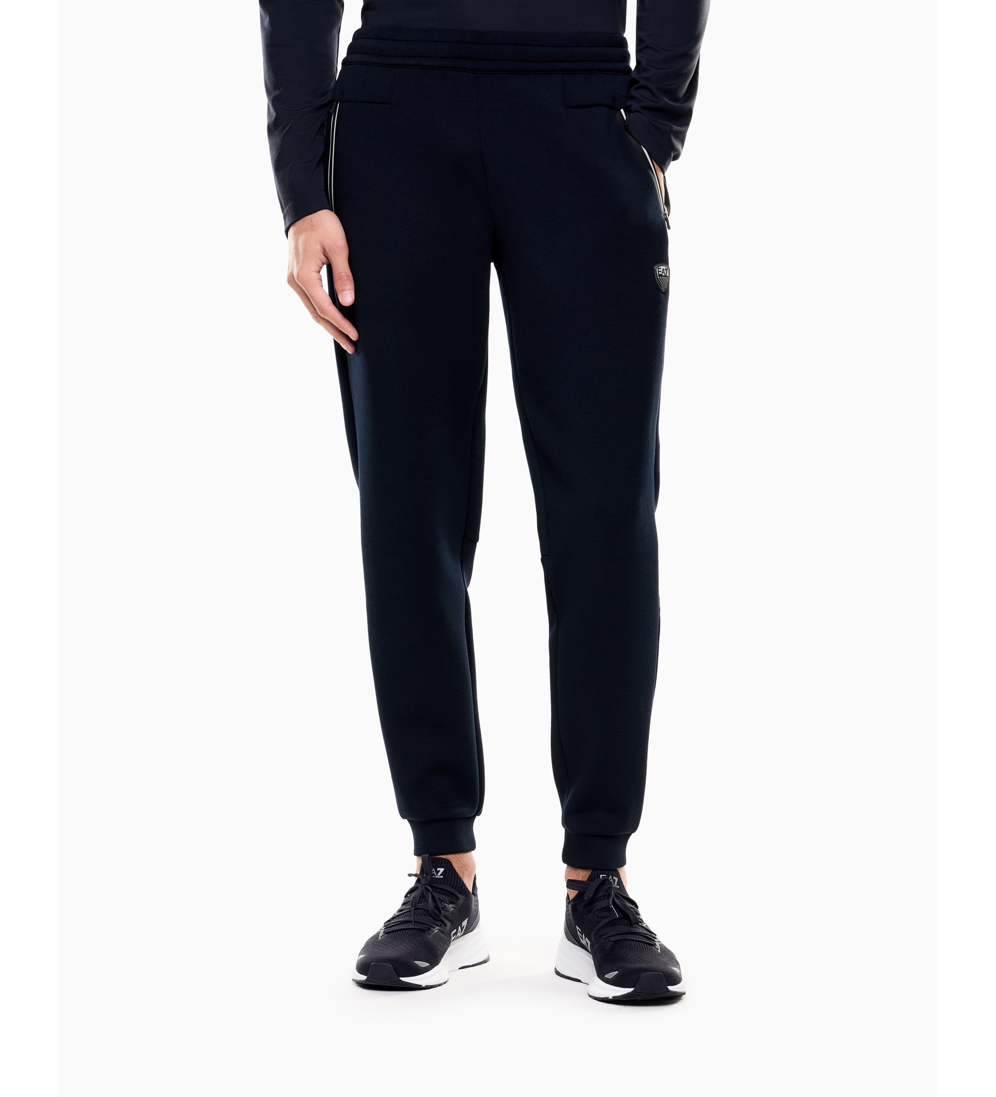 EA7 für Herren. 8NPP63_PJ4EZ Modern Fit Hose navy (S), Lässig, Polyester, Marine