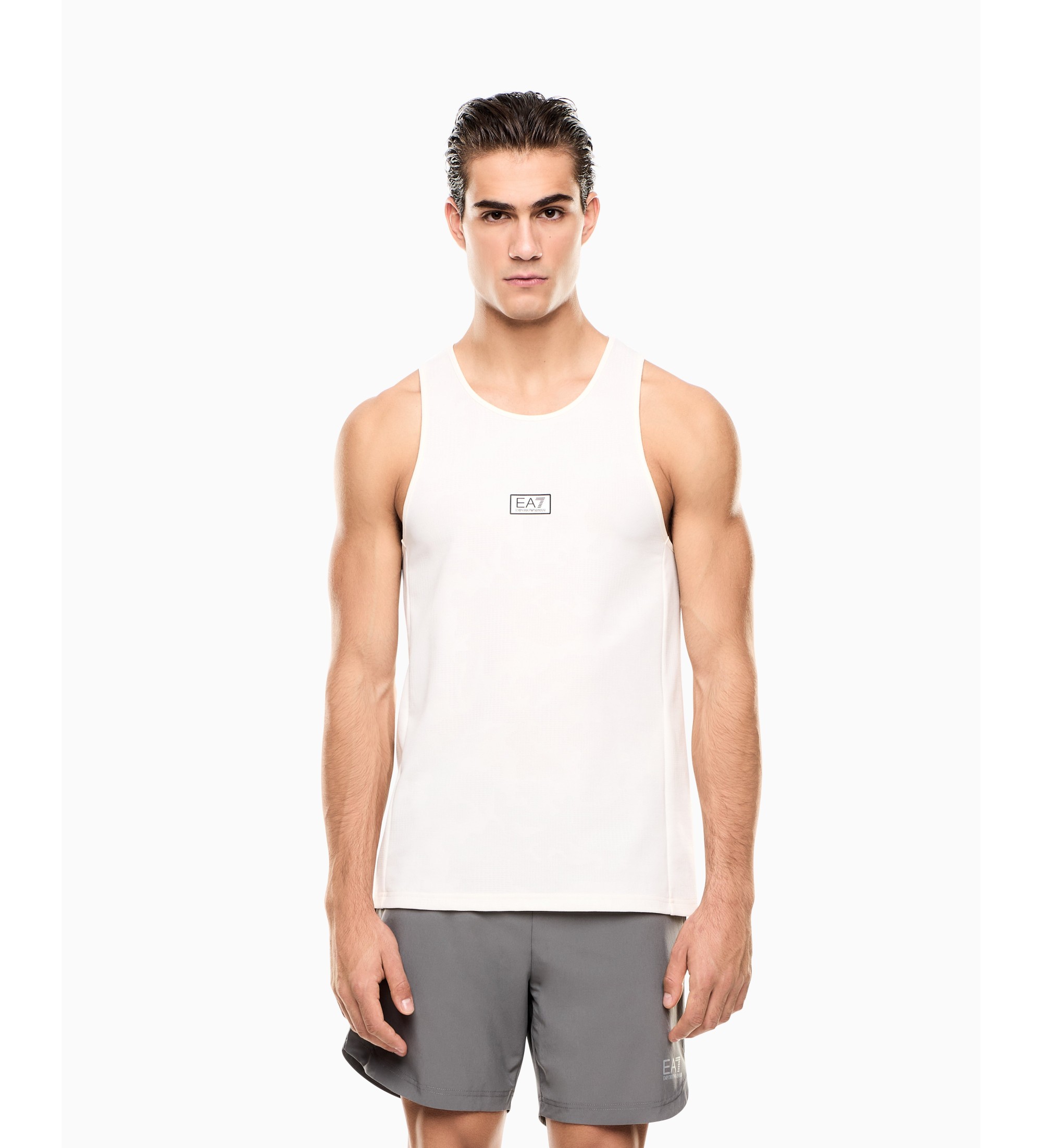 EA7 für Herren. 7M001344_AF22268 Vigor7 ärmelloses T-shirt weiß (M), Klassisch, Polyester, Ärmellos / Hosenträger