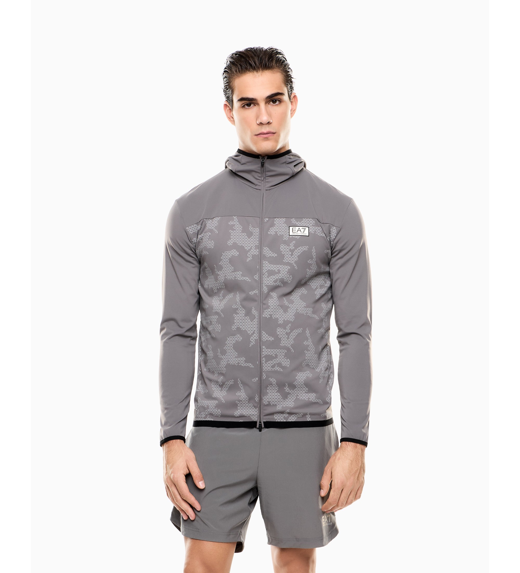 EA7 für Herren. 7M001625_AF13534 Sweatshirt VIGOR7 perlgrau (M), Weiß, Lässig, Sportlich, Sportbekleidung, Multisport, Polyamid