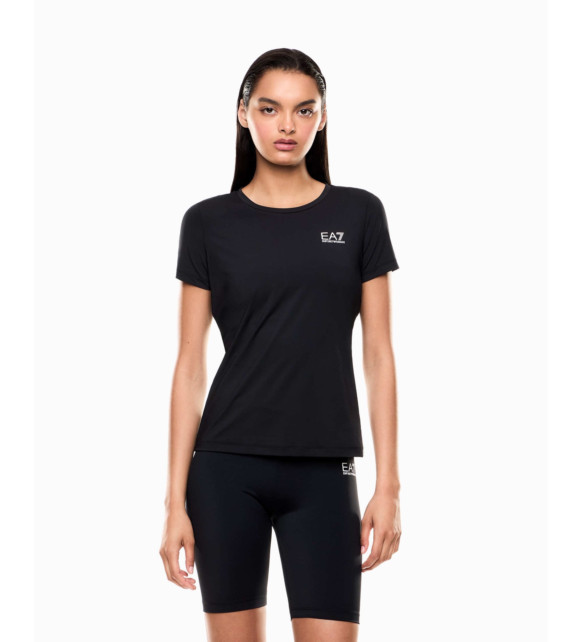 EA7 für Damen. 7W000795_AF18476 Vigor7 Essential T-shirt schwarz (XL), Sportlich, Multisport, Polyester, Kurzarm