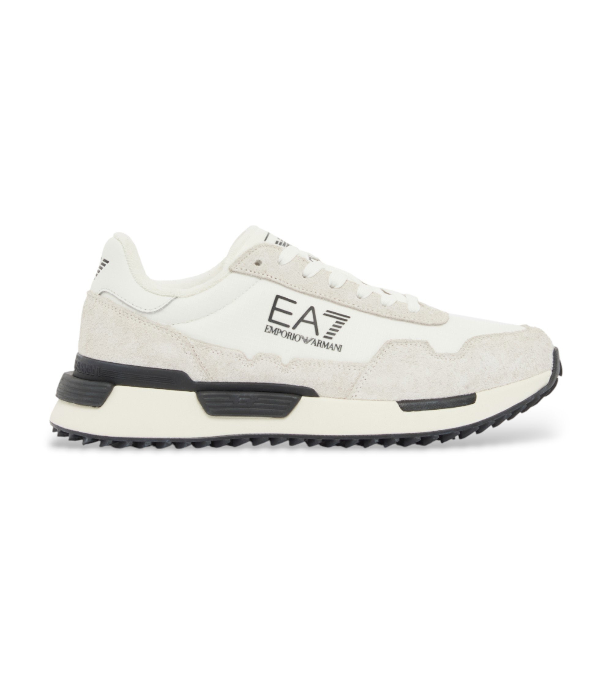 EA7 Unisex. 7X000380_AF19175 Vintage Turnschuhe Dreifach Weiß (46), Stoff, Wohnung, Schnürsenkel, Sportlich