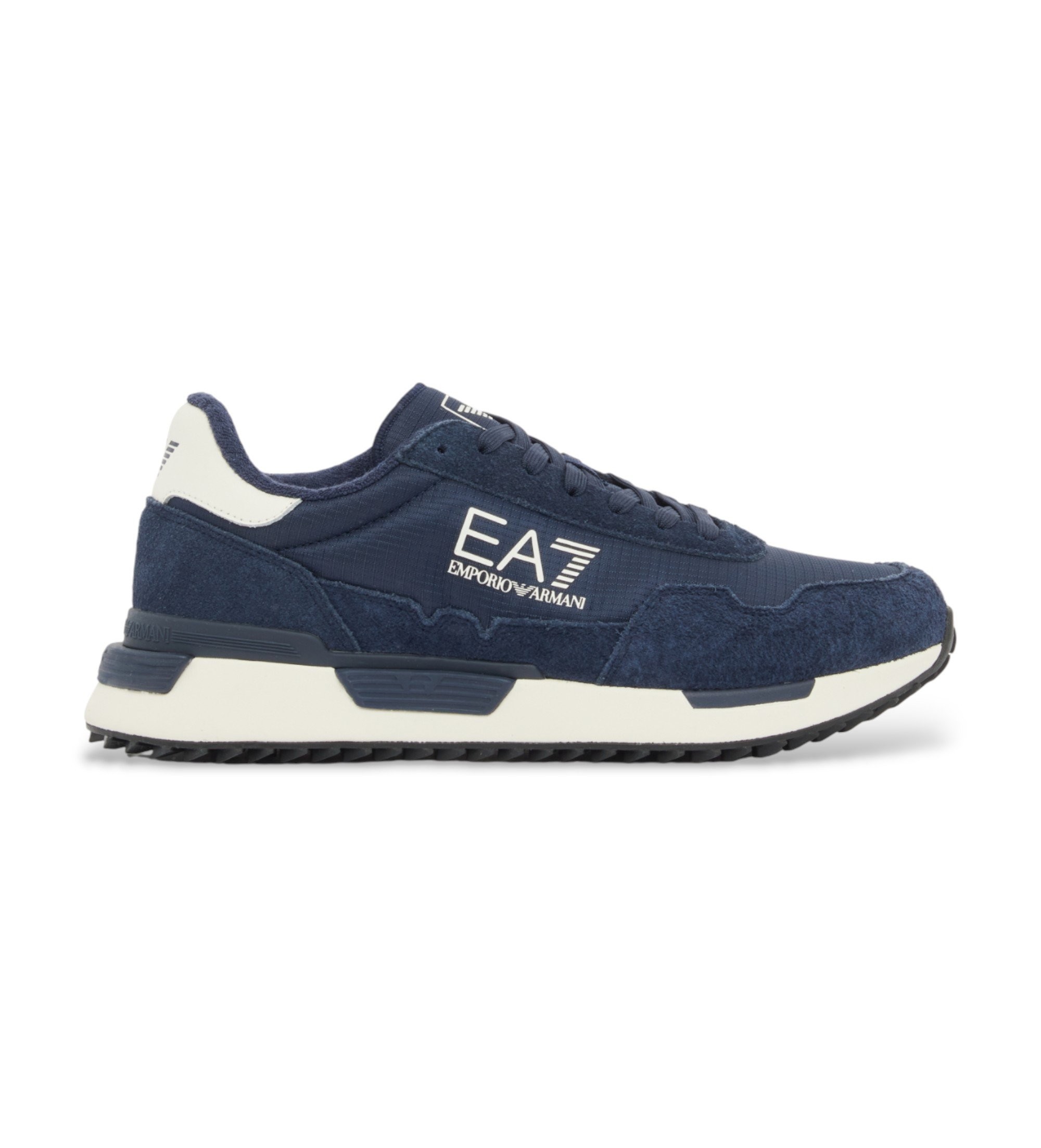 EA7 Unisex. 7X000380_AF19175 Vintage Turnschuhe Navy (44), Schwarz, Stoff, 1 bis 3 cm, Schnürsenkel, Sportlich