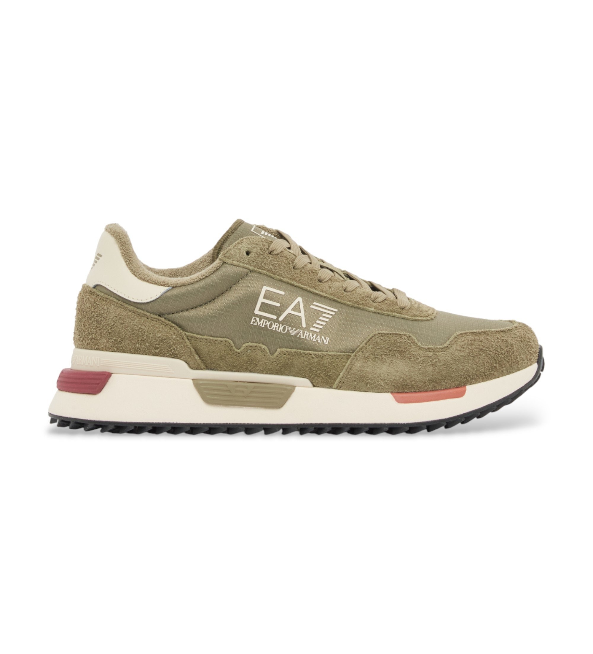 EA7 Unisex. 7X000380_AF19175 Goldene Vintage-Turnschuhe (45 1/3), Stoff, 1 bis 3 cm, Schnürsenkel, Lässig