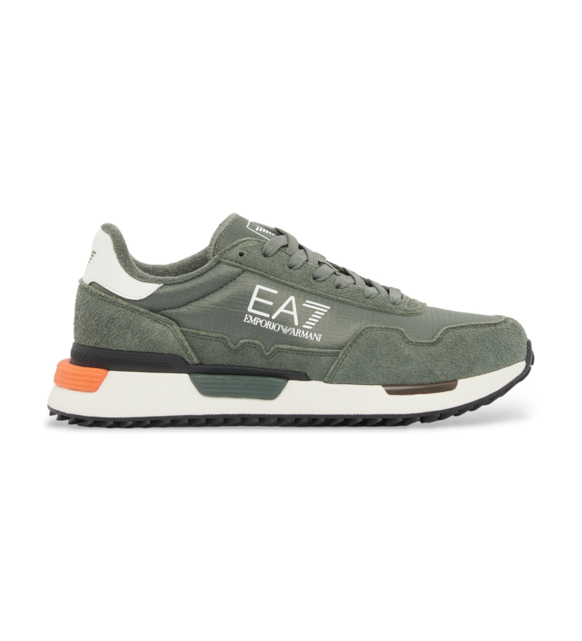 EA7 Unisex. 7X000380_AF19175 Vintage Grüne Turnschuhe (38), Blau, Wohnung, Schnürsenkel, Lässig