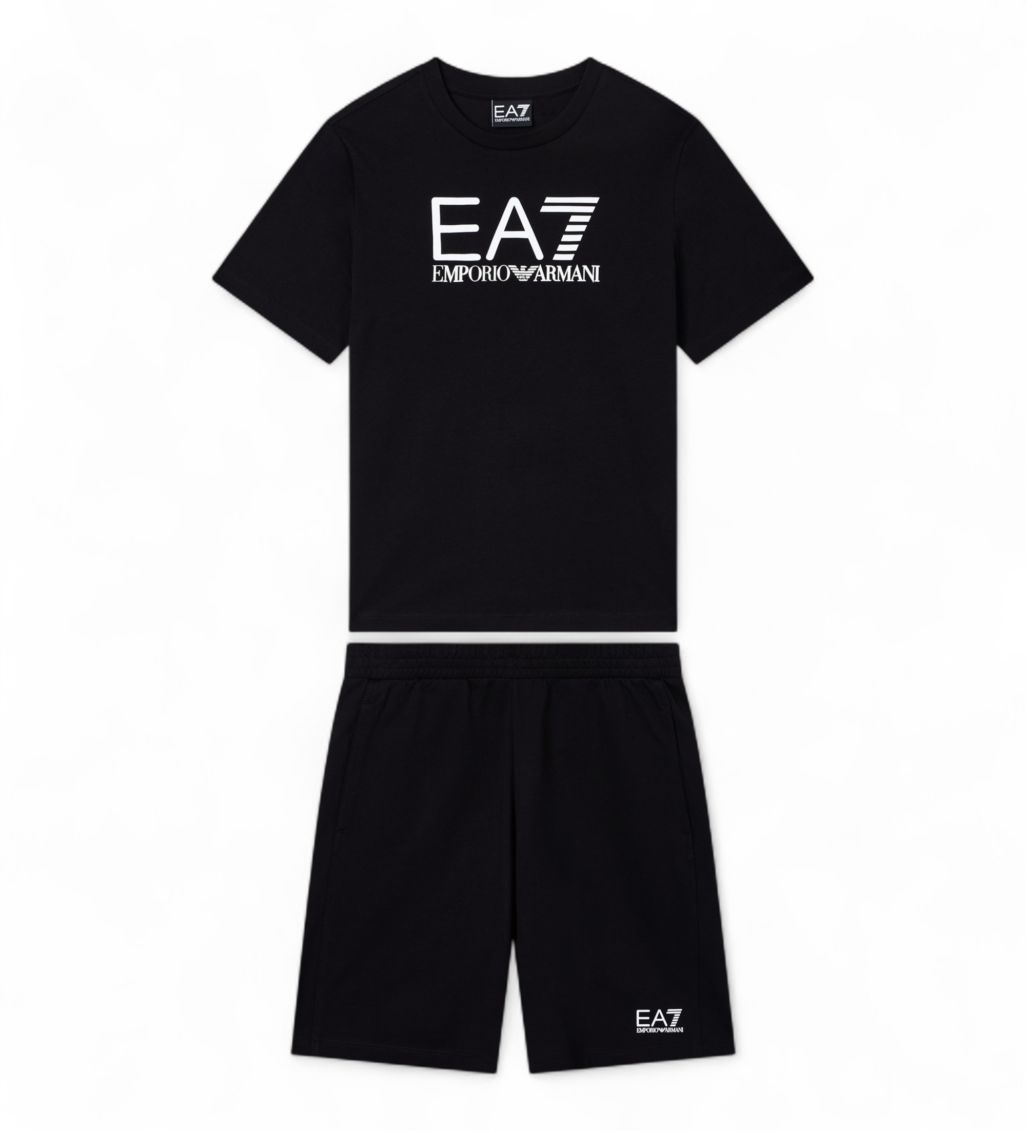 EA7 für Jungen. 7B000302_AF10375 Visibility Boy Set Schwarz (16Años= 176cm), Lässig, Sportlich, Baumwolle, Sportbekleidung, Multisport, Lang