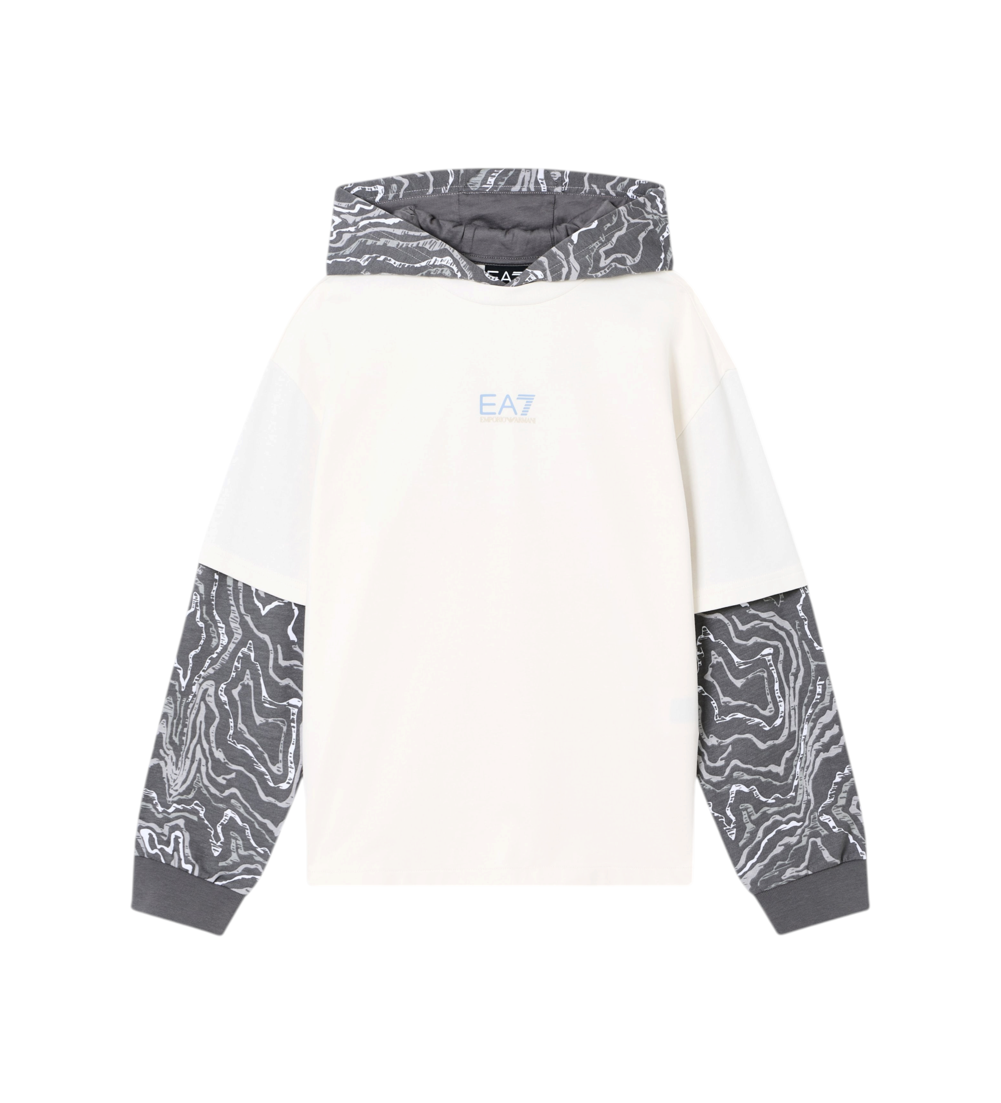 EA7 für Jungen. 7B000304_AF13512 Sichtbarkeit Sweatshirt weiß (10Años= 142cm), Lässig, Baumwolle, Kinderbekleidung