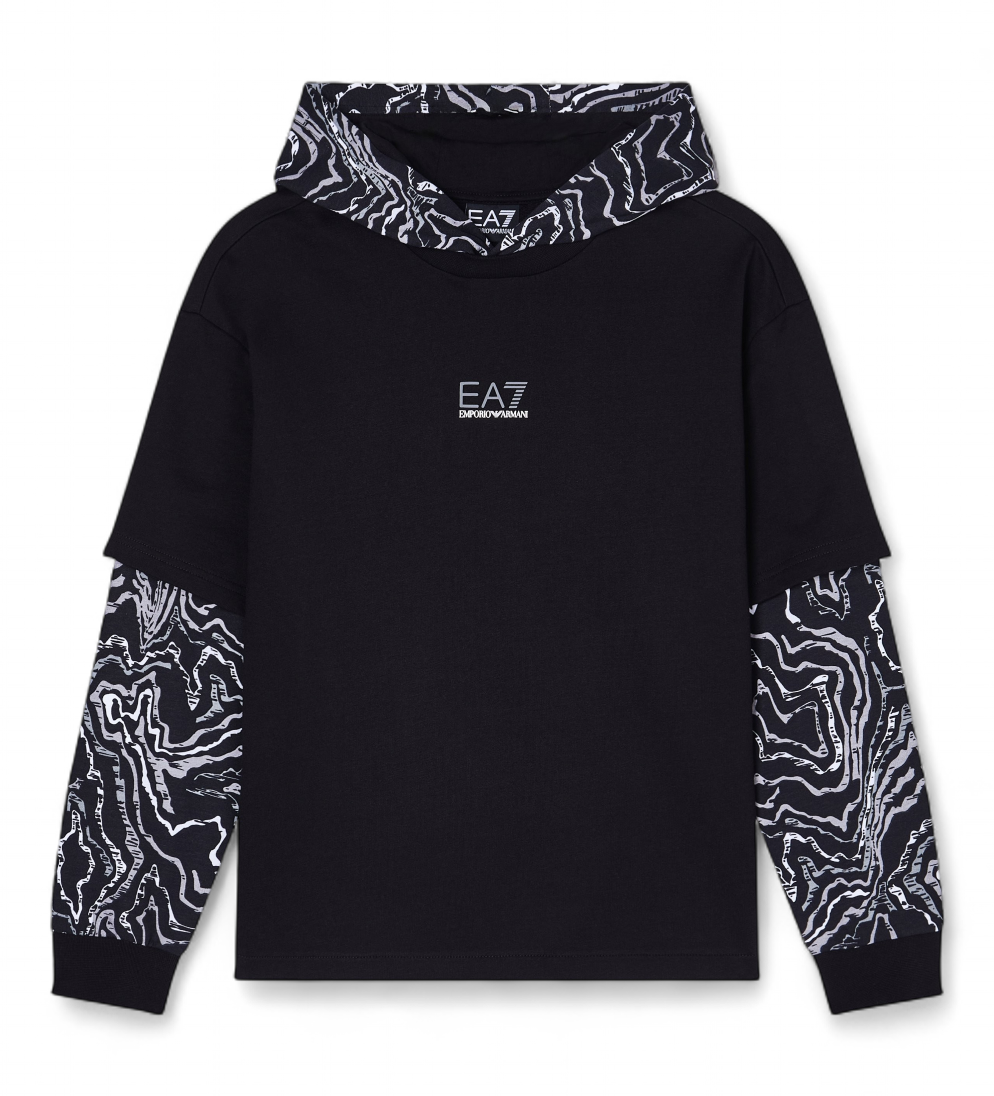 EA7 für Jungen. 7B000304_AF13512 Visibility T-shirt schwarz (10Años= 142cm), Lässig, Baumwolle, Kurzarm, Kinderbekleidung