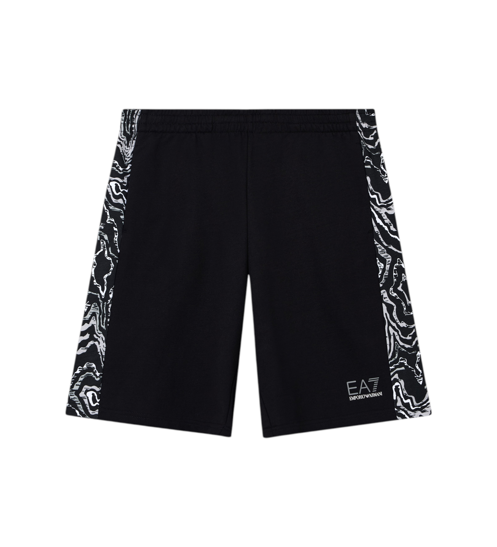 EA7 für Jungen. 7B000305_AF13512 Bermudashorts aus reiner Baumwolle Visibility schwarz (14años= 164cm), Lässig, Kinderbekleidung
