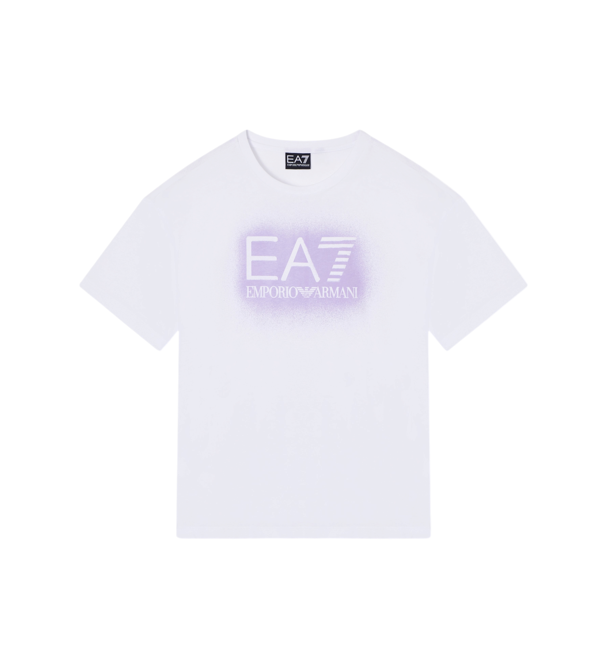 EA7 für Mädchen. 7G000178_AF12503 Sichtbarkeits-T-Shirt weiß (12Años= 154cm), Lässig, Baumwolle, Kurzarm, Kinderbekleidung
