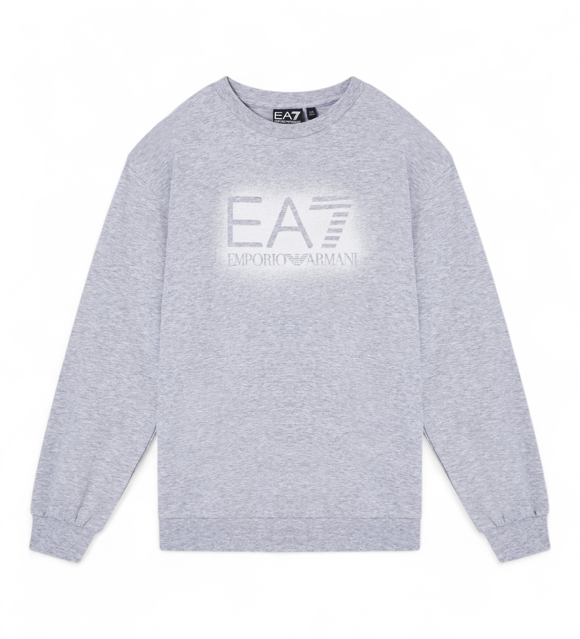 EA7 für Mädchen. 7G000179_AF13135 Visibility Girl graues Sweatshirt (10Años= 142cm), Lässig, Baumwolle, Kurzarm, Kinderbekleidung
