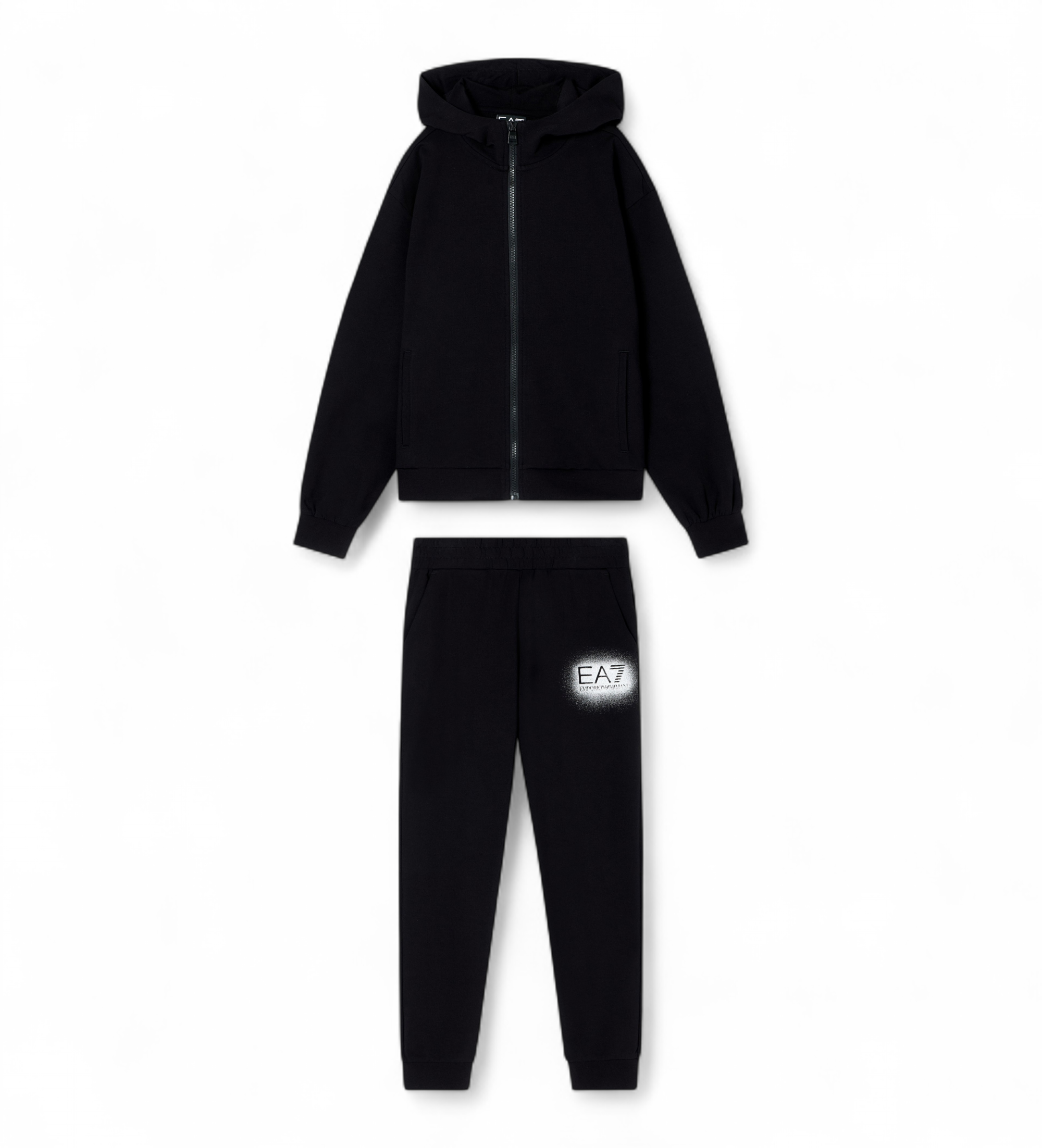 EA7 für Mädchen. 7G000184_AF13135 Visibility Girl Set Schwarz (8Años= 130cm), Lässig, Sportlich, Baumwolle, Sportbekleidung, Multisport, Lan