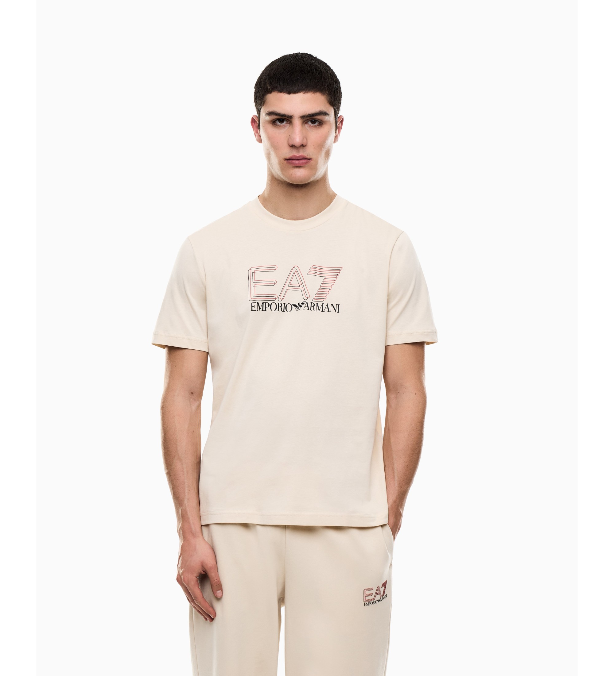 EA7 für Herren. 7M001307_AF10375 Sichtbarkeit T-shirt beige (XL), Lässig, Baumwolle, Kurzarm