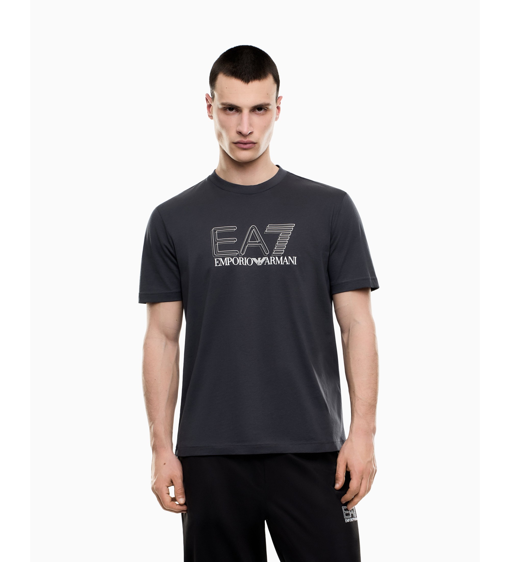 EA7 für Herren. 7M001307_AF10375 Sichtbarkeit T-shirt grau (XL), Lässig, Baumwolle, Kurzarm