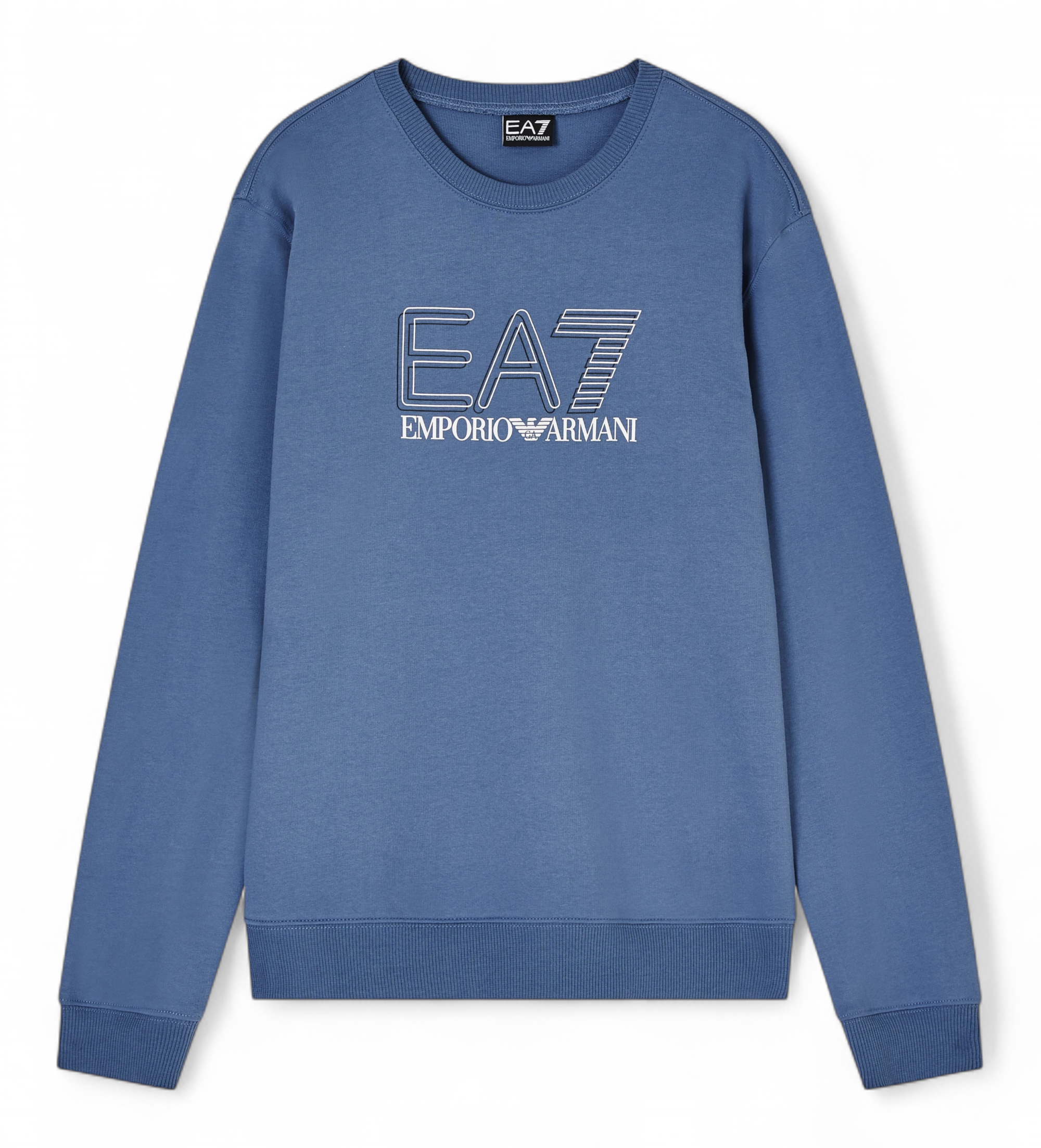 EA7 für Herren. 7M001312_AF13512 Sweatshirt Sichtbarkeit M blau (S), Lässig, Sportlich, Baumwolle, Sportbekleidung, Multisport, Langarm