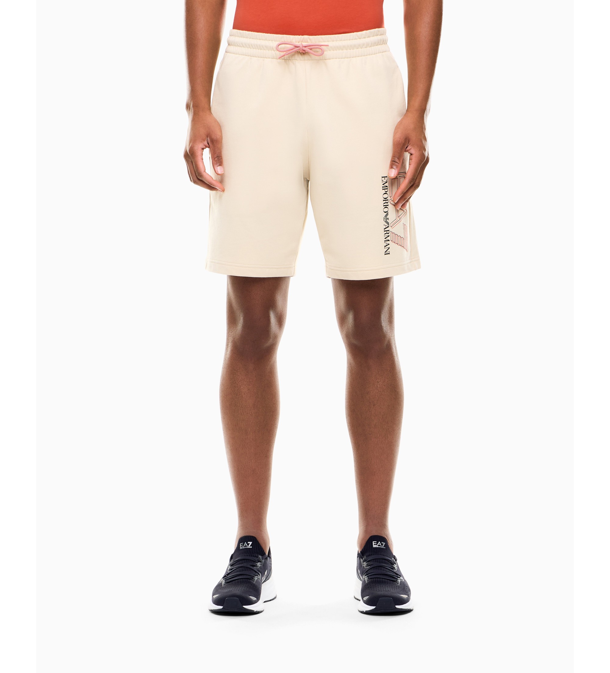 EA7 für Herren. 7M001315_AF13512 Kurze Hose Sichtbarkeit M Beige (S), Lässig, Sportlich, Baumwolle