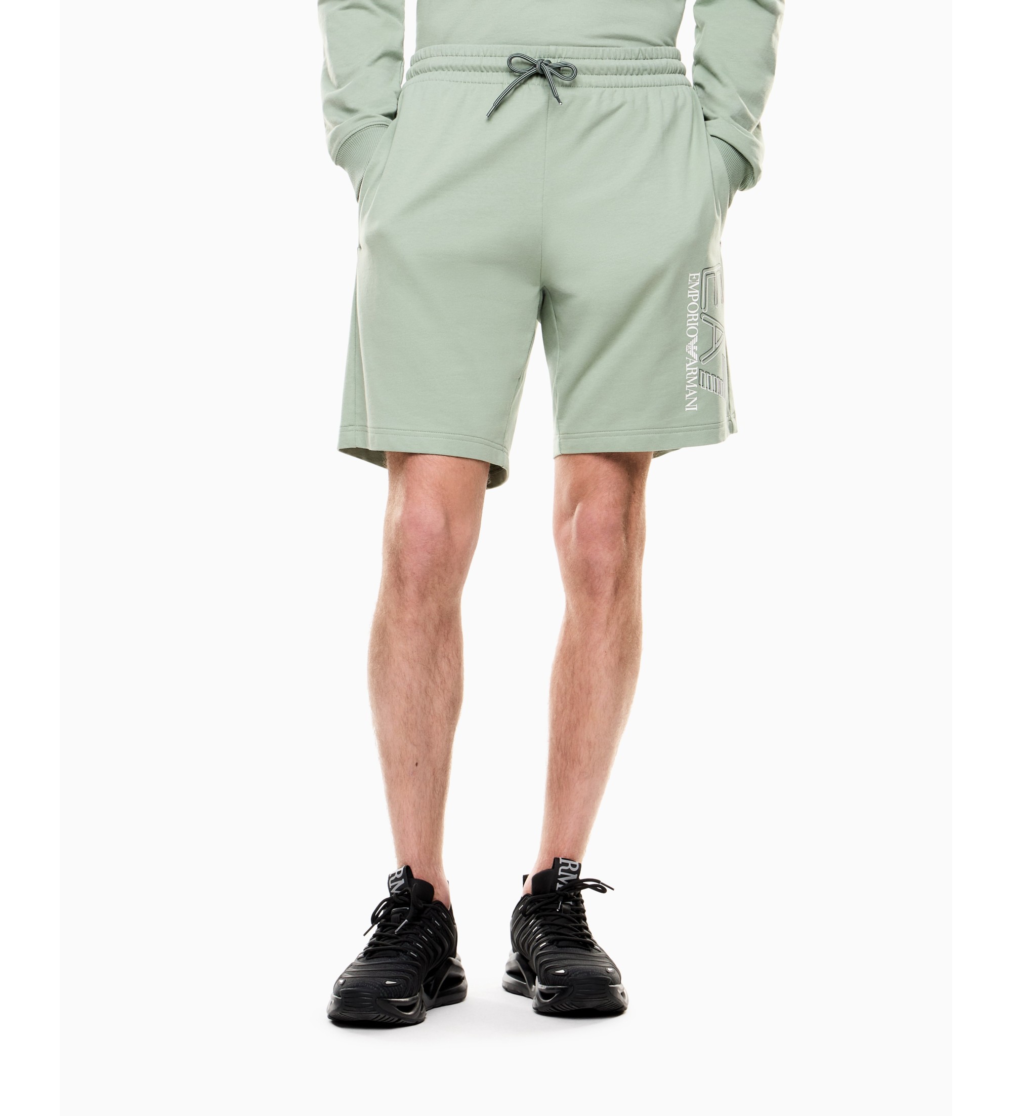 EA7 für Herren. 7M001315_AF13512 Shorts Sichtbarkeit M grün (S), Lässig, Sportlich, Baumwolle, Sportbekleidung, Multisport