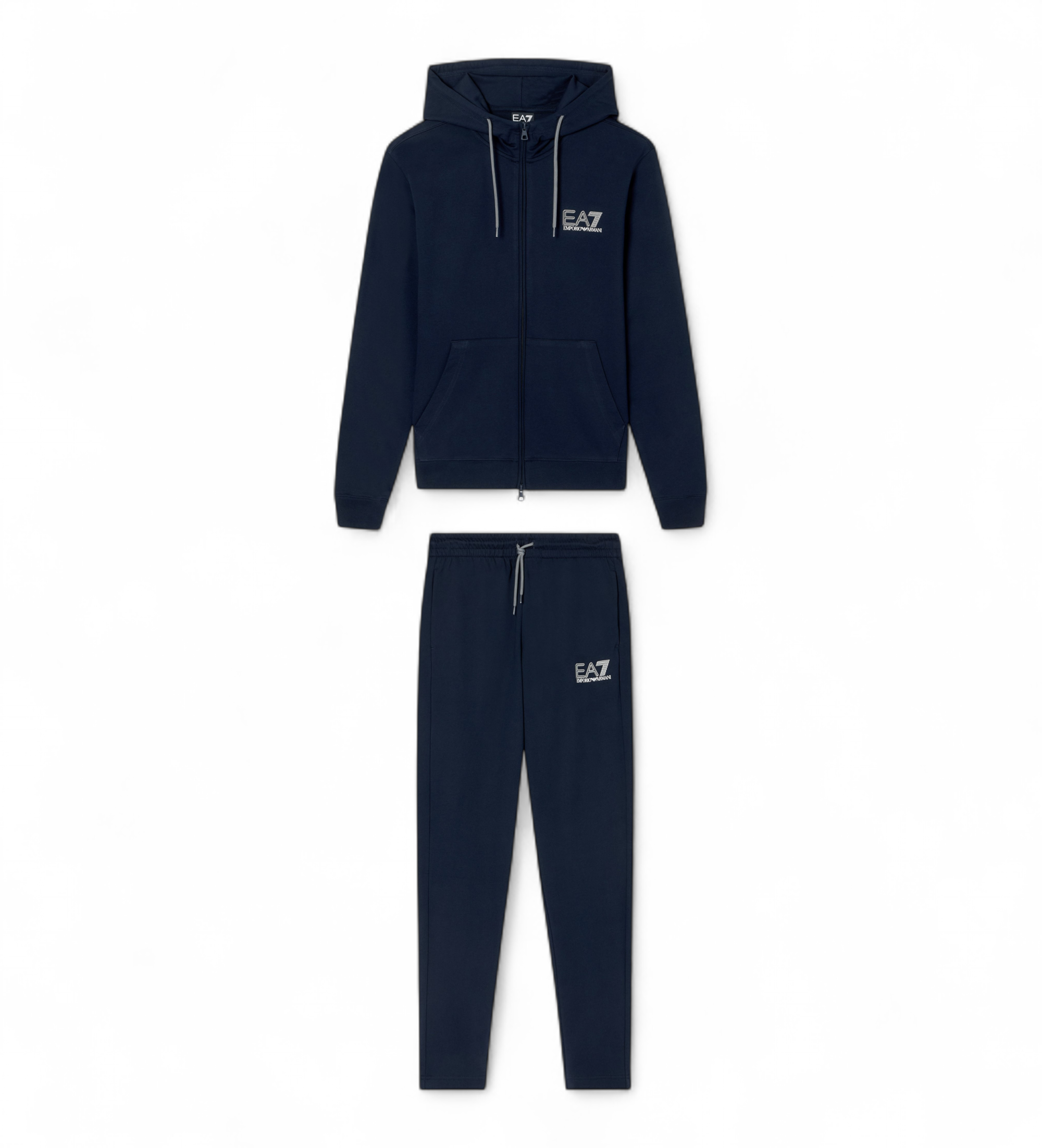 EA7 für Herren. 7M001319_AF13512 Sichtbarkeits-Set M navy (L), Weiß, Lässig, Sportlich, Baumwolle, Sportbekleidung, Multisport, Langarm, Mar