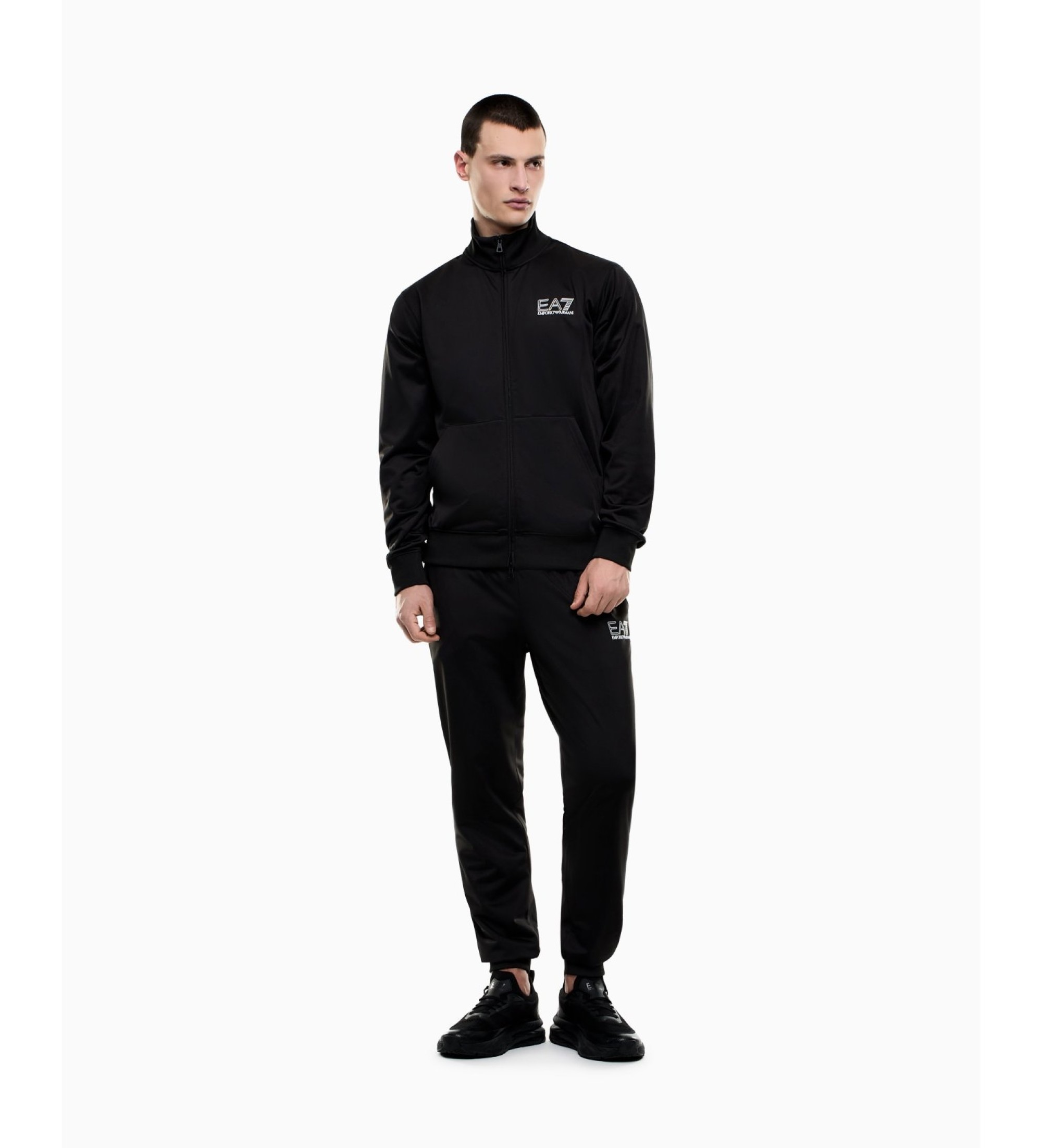 EA7 für Herren. 7M001320_AF12449 Sichtbarkeits-Set M Schwarz (XS), Lässig, Sportlich, Polyester, Langarm