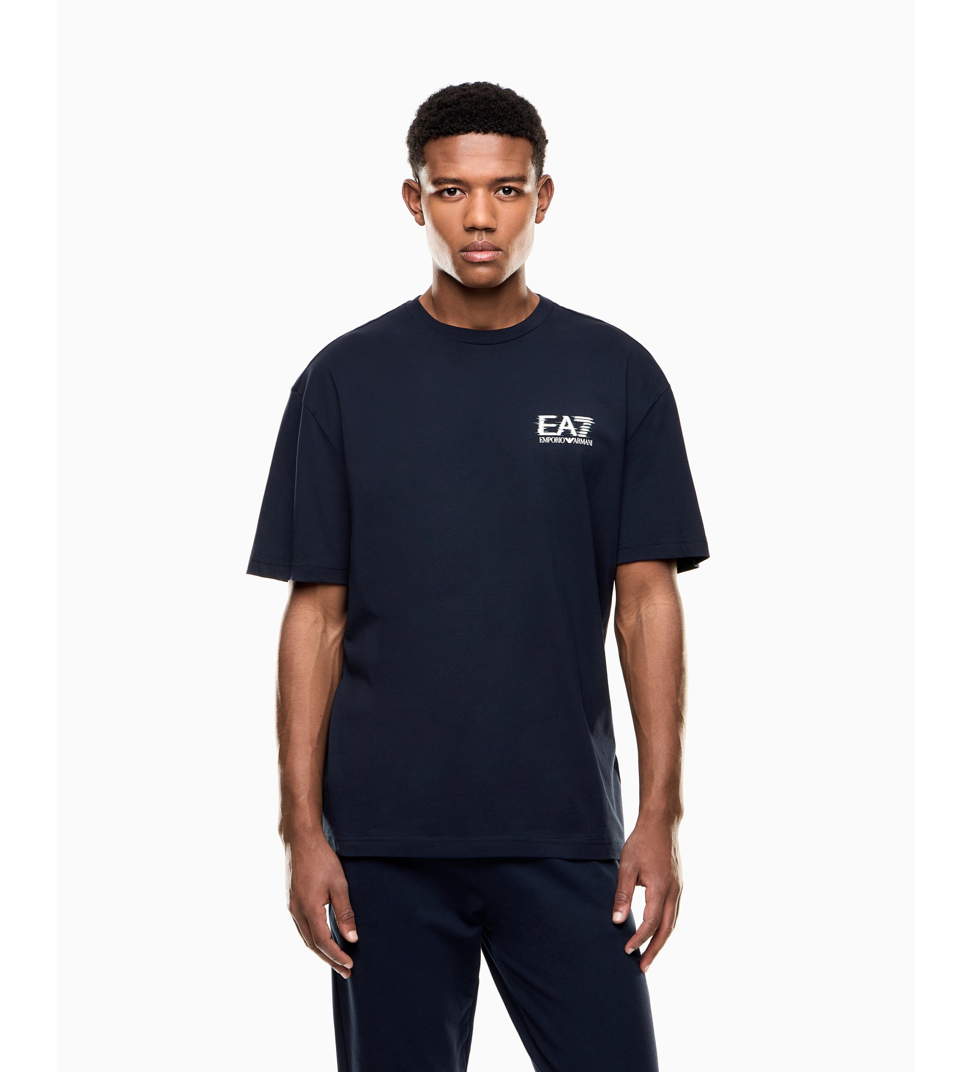 EA7 für Herren. 7M001327_AF17789 Sichtbarkeit T-shirt navy (S), Lässig, Baumwolle, Kurzarm, Marine