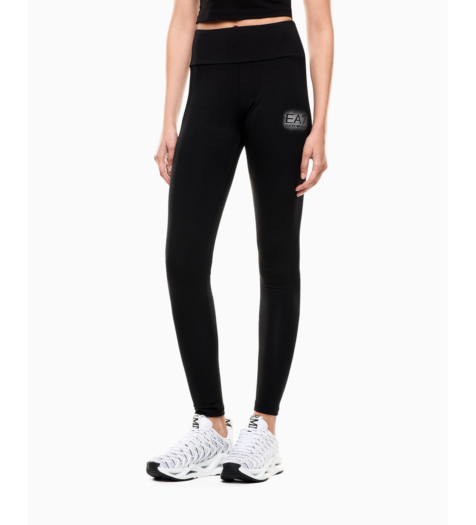 EA7 für Damen. 7W000950_AF12484 Leggings Visibility schwarz (L), Sportlich, Multisport, Polyester
