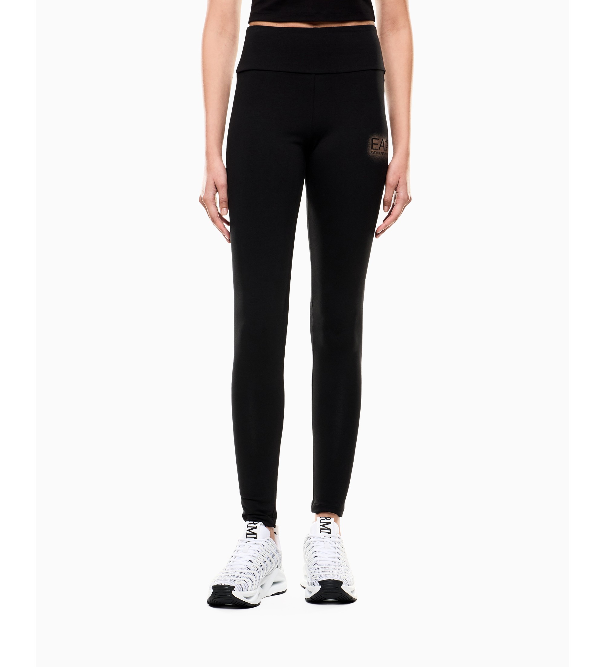 EA7 für Damen. 7W000950_AF12484 Leggings Visibility schwarz (M), Sportlich, Baumwolle