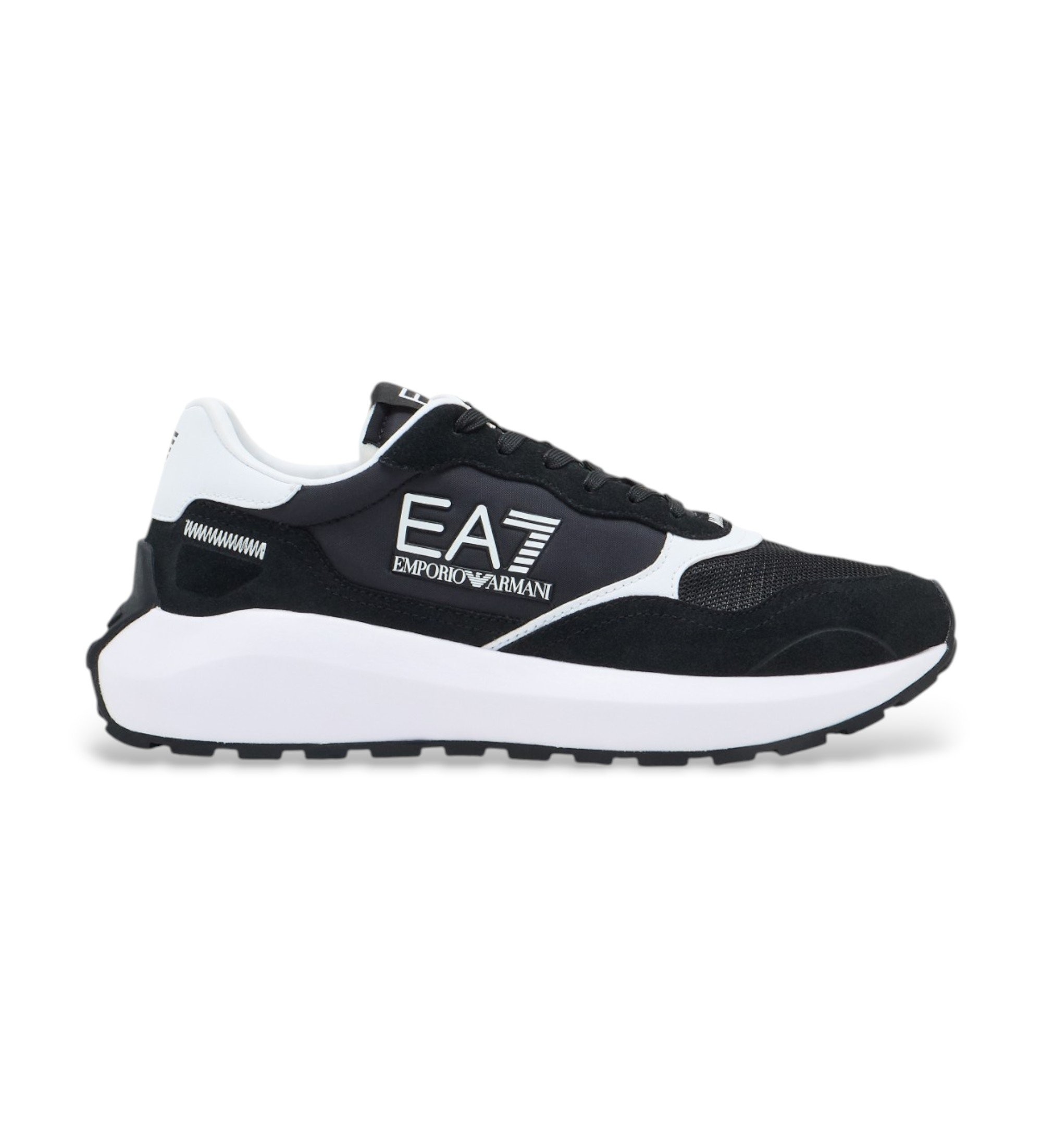 EA7 für Herren. 7X000341_AF18616 Wader Sneakers schwarz (40 2/3), Stoff, Wohnung, Schnürsenkel, Lässig
