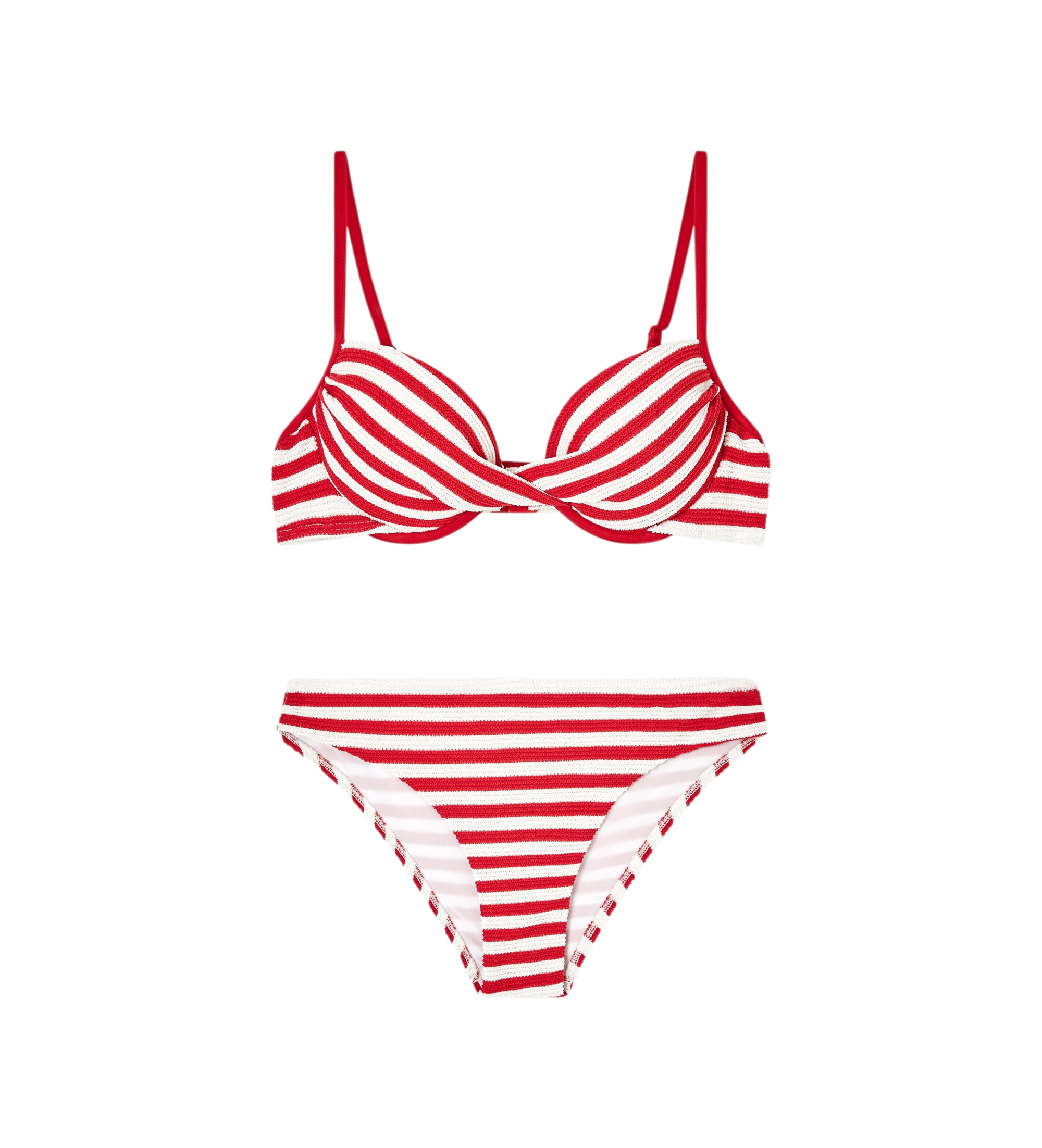 EA7 für Damen. 7W001483_AF24572 Bikini Wasser rot (M), Strandbekleidung, Viskose