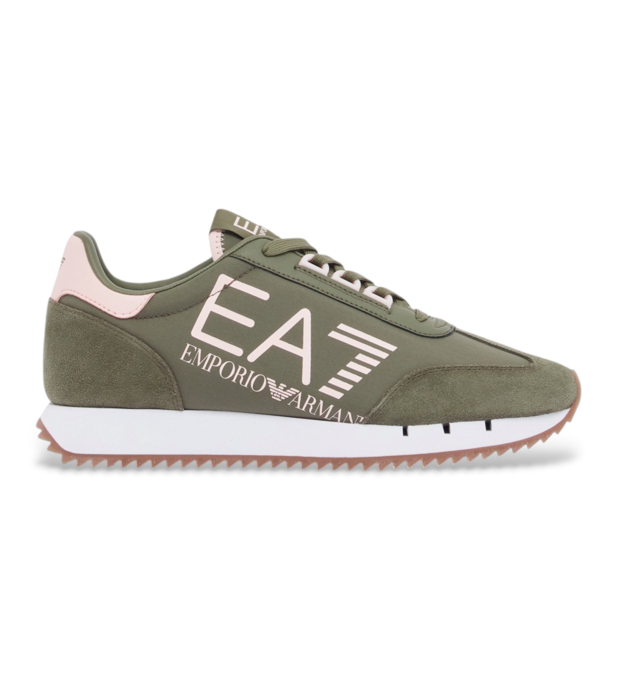 EA7 Unisex. 7X000541_AF18609 Trainer Flux grün (39 1/3), Wohnung, Schnürsenkel, Lässig
