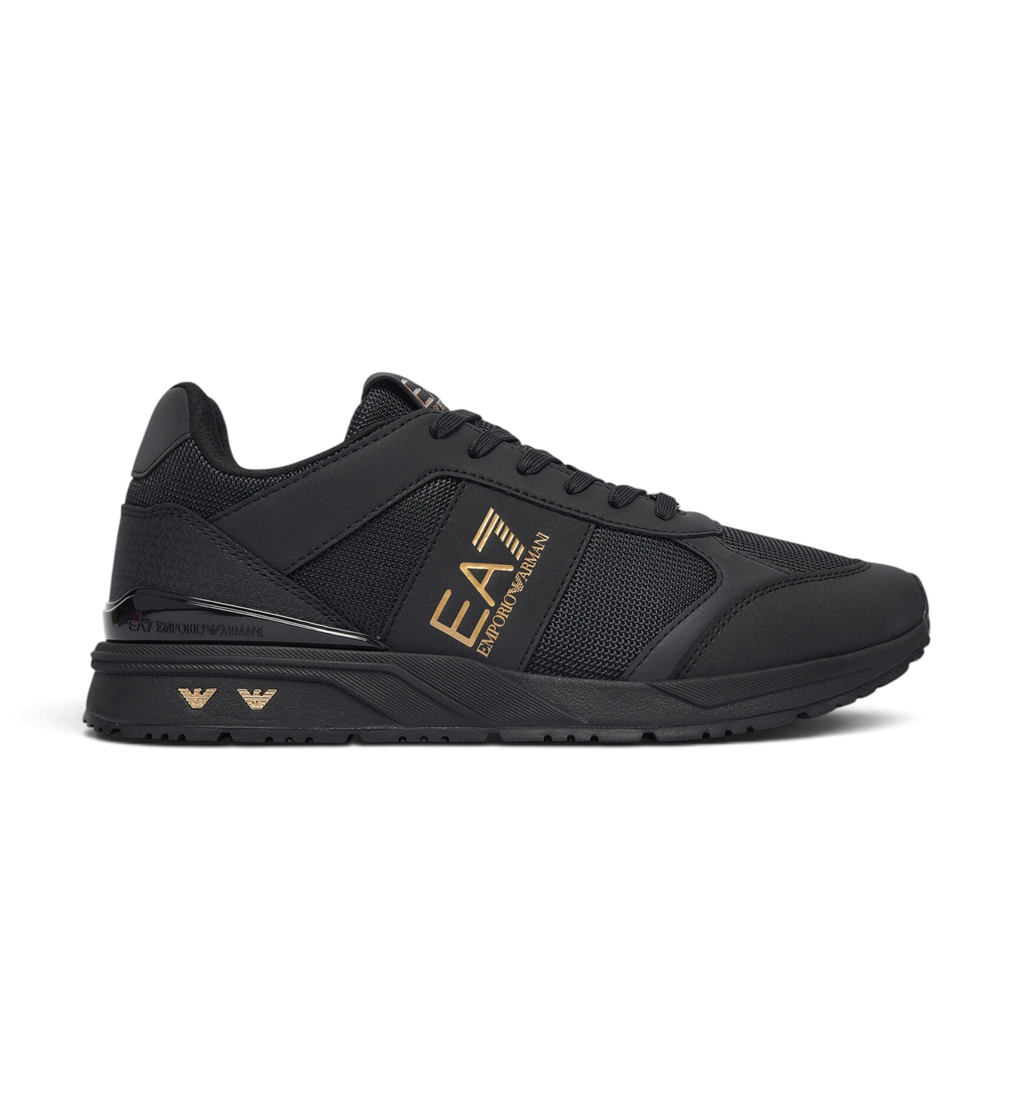 EA7 Unisex. 7X000656_AF13550 Sneaker Stride schwarz (42), Stoff, Wohnung, Keine, Lässig