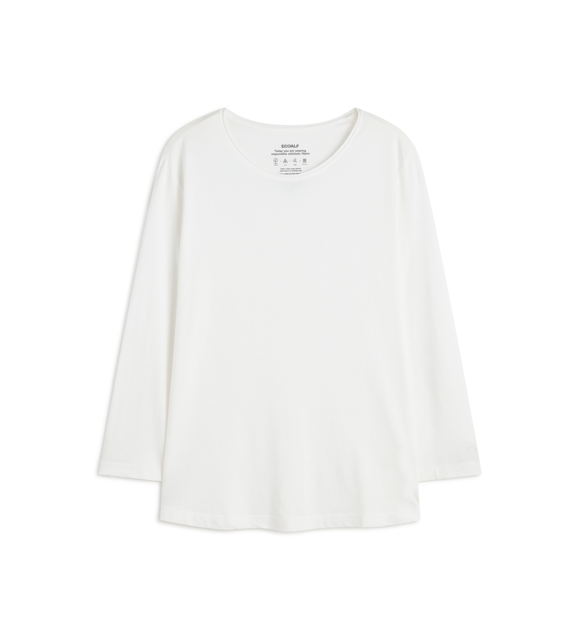 ECOALF für Damen. MCWGATSBEJA00824W24-000 T-shirt Beja weiß (XS), Lässig, Baumwolle, Langarm, Nachhaltig