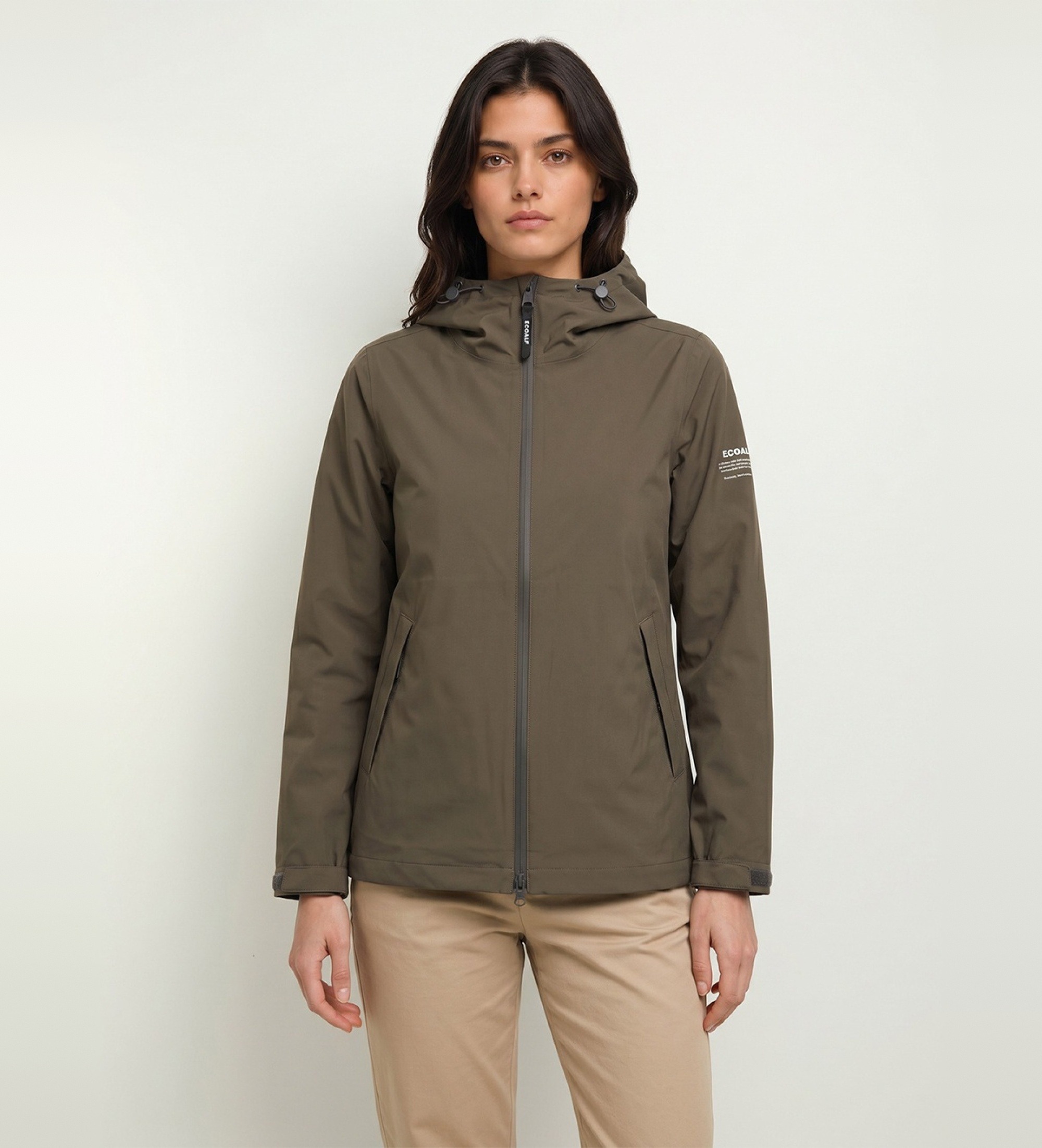 ECOALF für Damen. MCWGAJKDILUV0434W26-056 Jacke ?Diluvio? in Olivgrün (M), Lässig, Recyceltes Polyester
