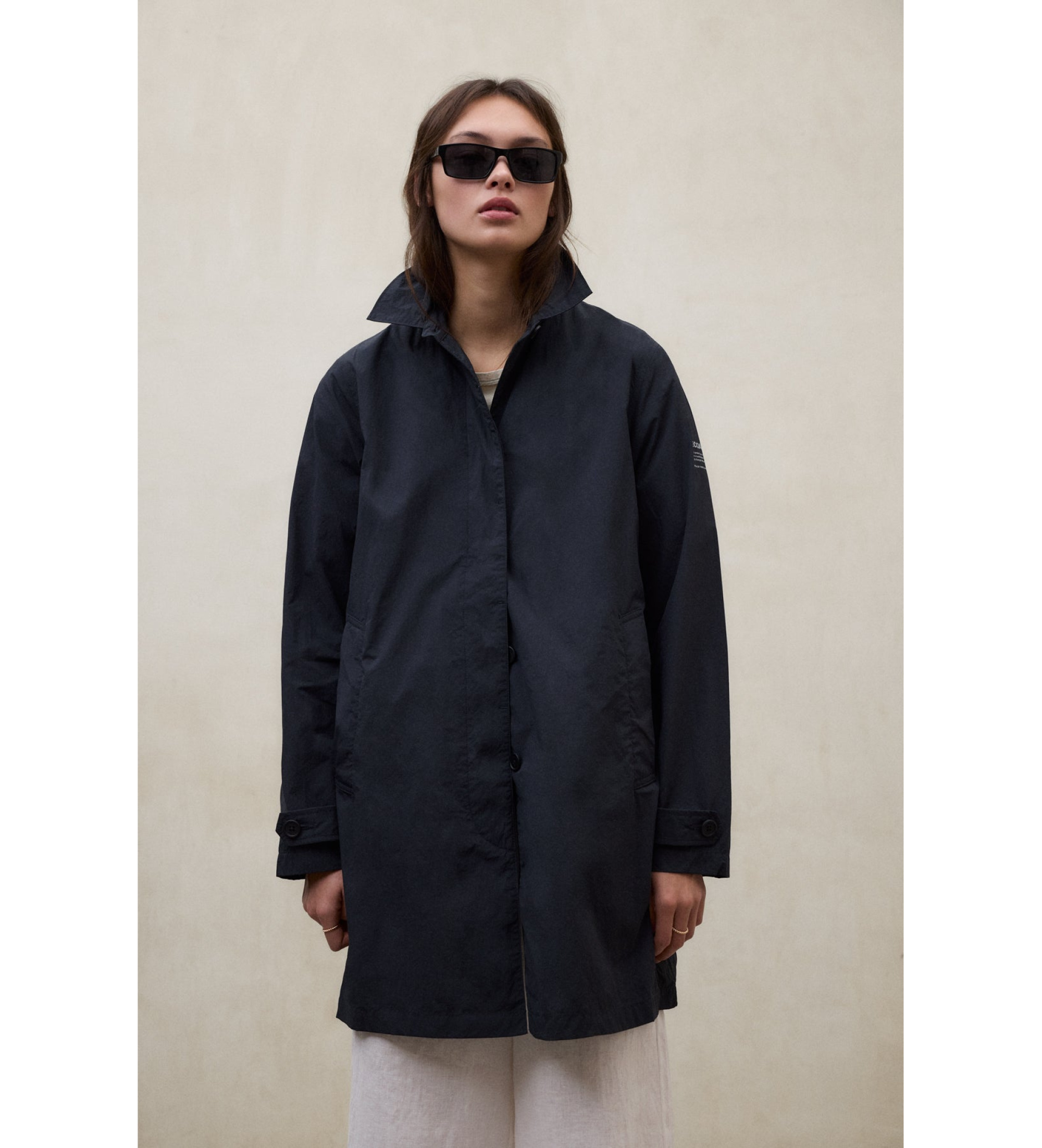ECOALFvoor vrouwen. MCWGAJKVERNE0428S26-164 Jas Verne marine (XL), Casual, Polyamide, Marineblauw