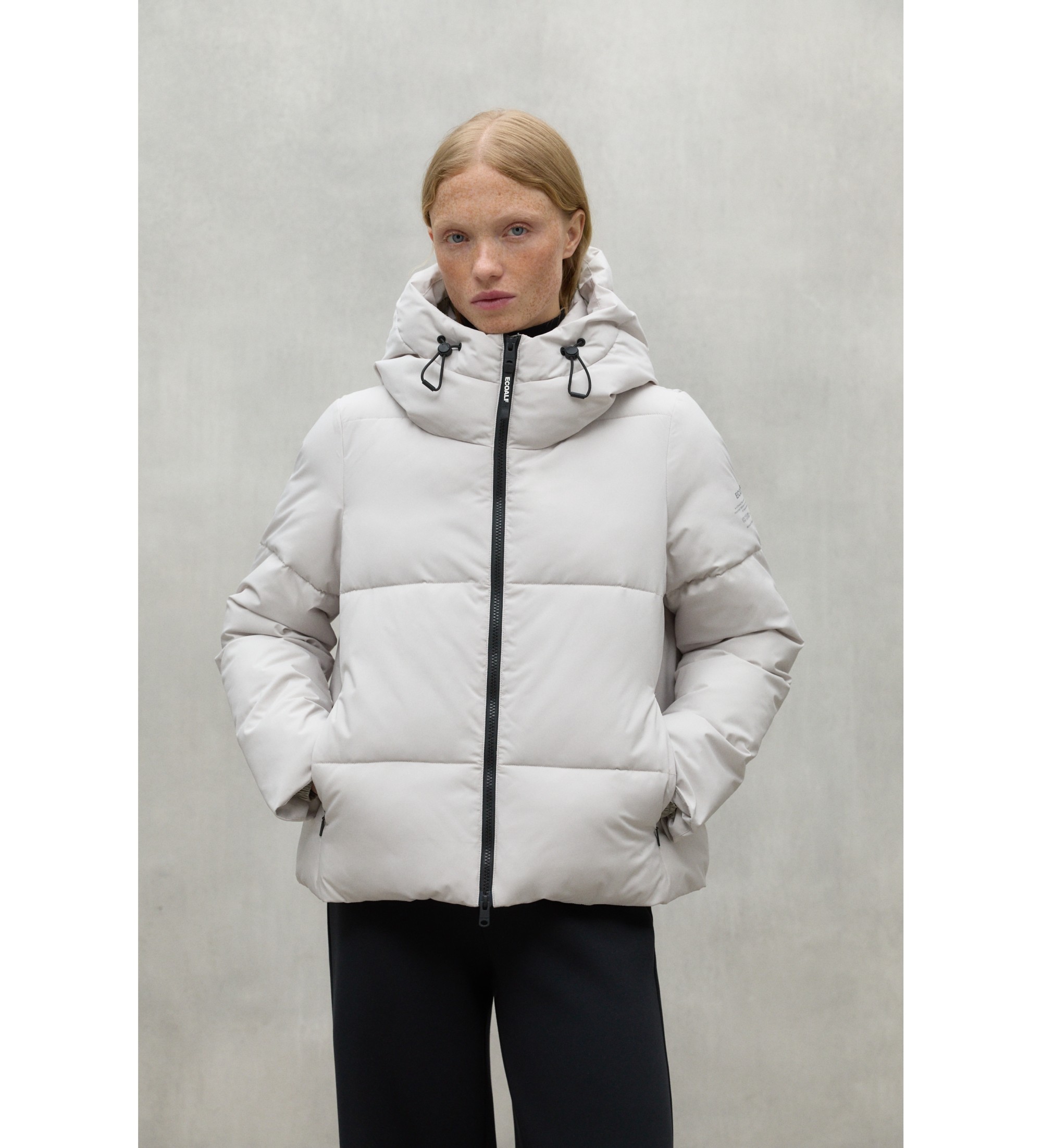 ECOALF für Damen. MCWGAJKIPALA0274W24-021 Ipala Mantel weiß (S), Lässig, Grau, Recyceltes Polyester, Nachhaltig