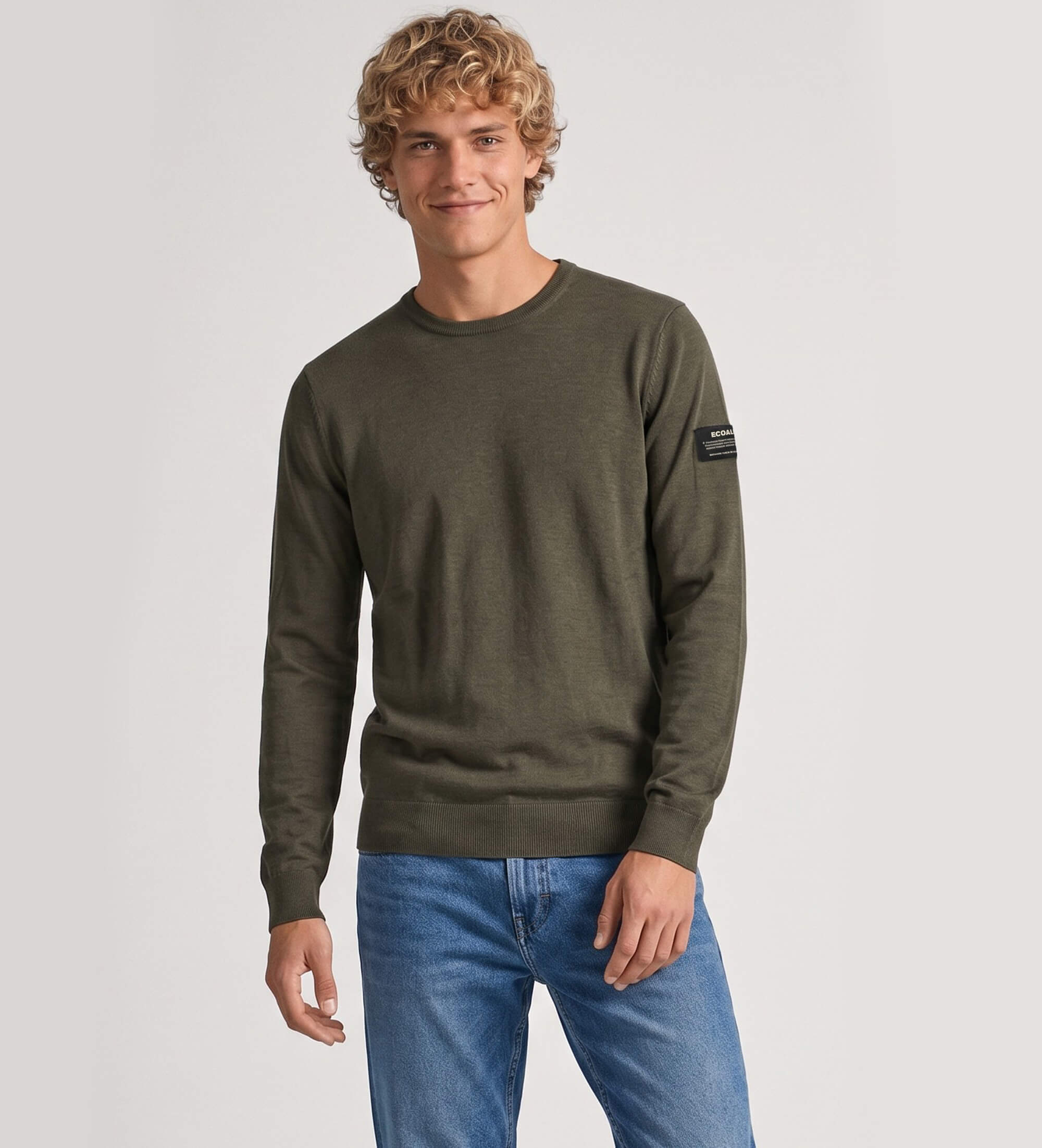 ECOALF für Herren. MCMGAKNBAYON0666W26-128 Pullover Bayona olivgrün (M), Lässig, Langarm, Nachhaltig, Recycelte Wolle