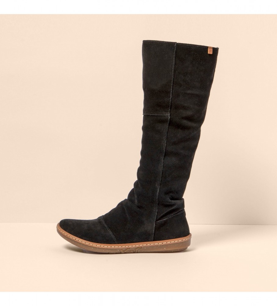 El Naturalista für Damen. 253132010005_001 Lederstiefel N5313 Coral schwarz (40), Wohnung, Reißverschluss, Lässig