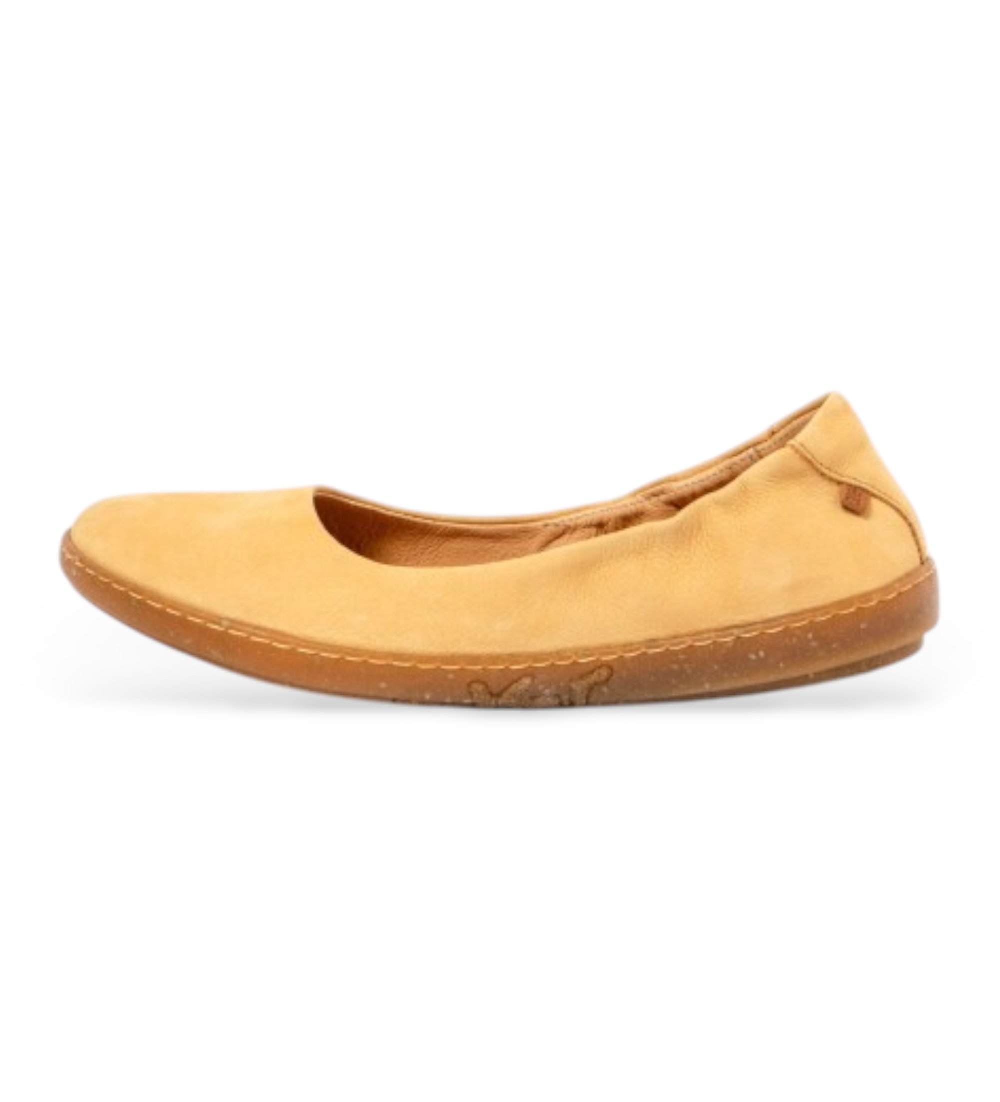 El Naturalista für Damen. 253004F50005_024 Leder Ballerina Schuhe N5300 Korallengelb (39), Wohnung, Keine, Lässig