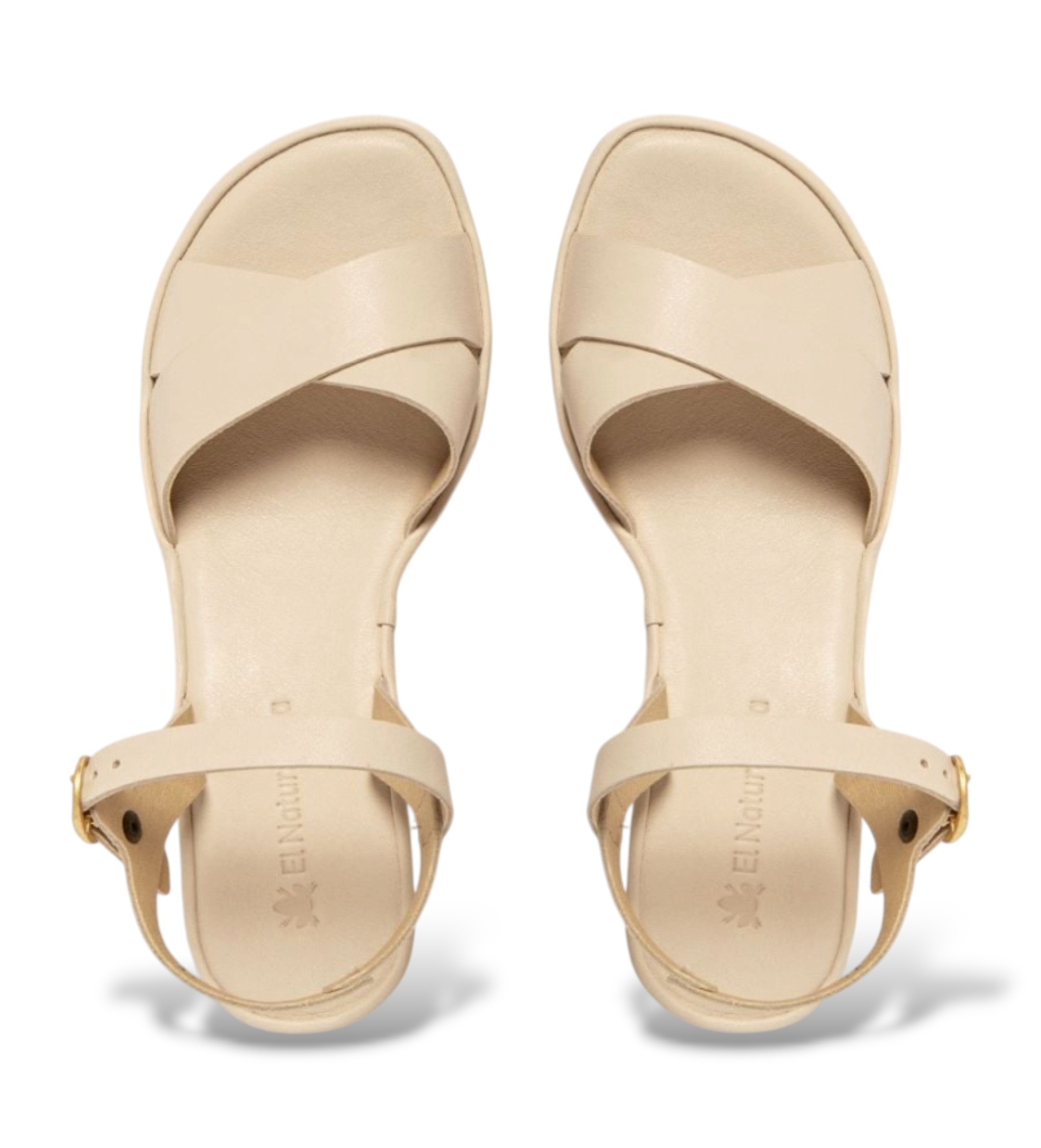 El Naturalista für Damen. 2N85411ZZ005_020 Sandalen aus Leder N854 Gaia beige (42), 3 bis 5 cm, Schnalle, Lässig