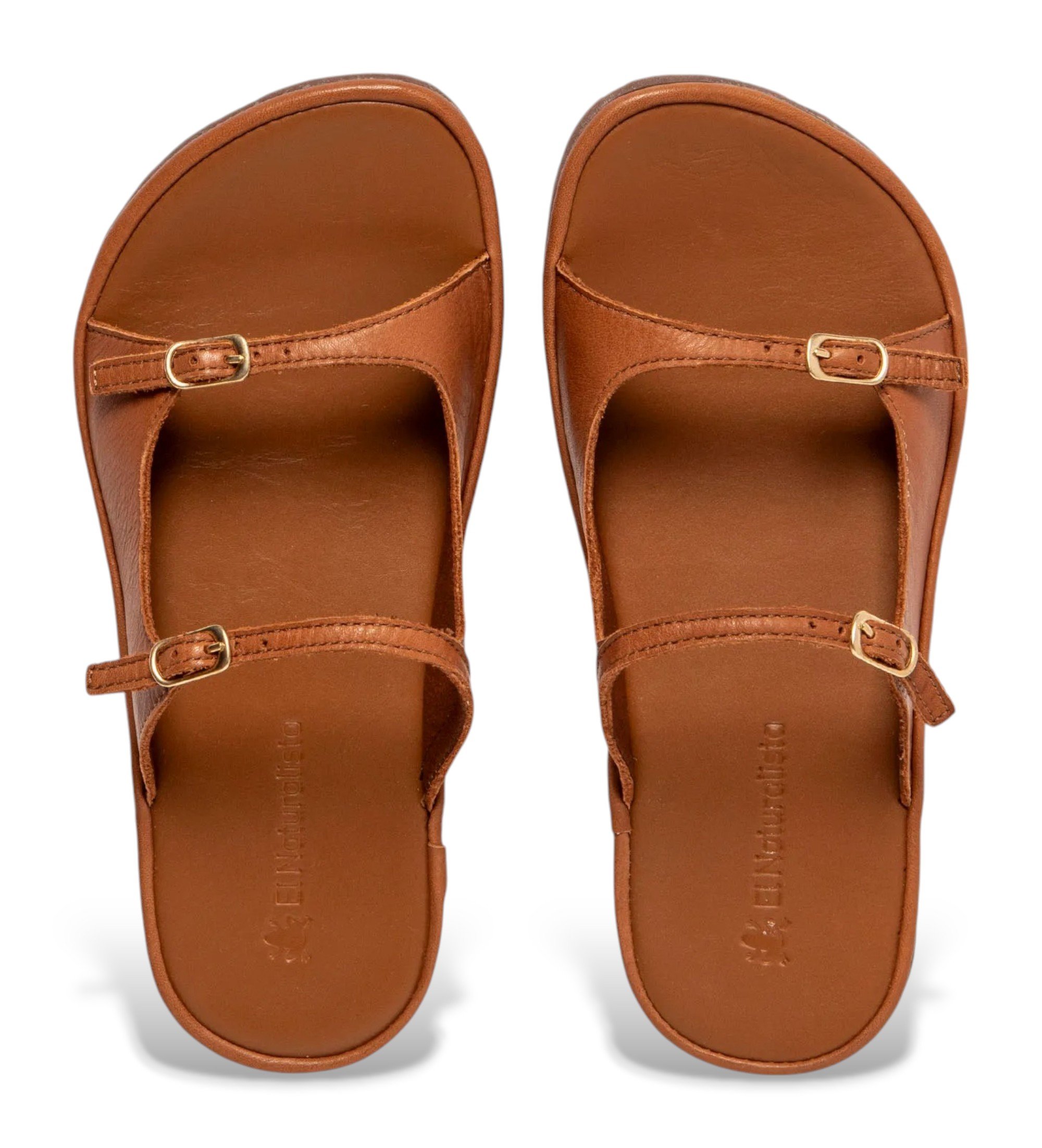 El Naturalistavoor vrouwen. 256841123005_023 Bruine leren sandalen N5684 Bare (41), Leer, Plat, Gesp, Casual