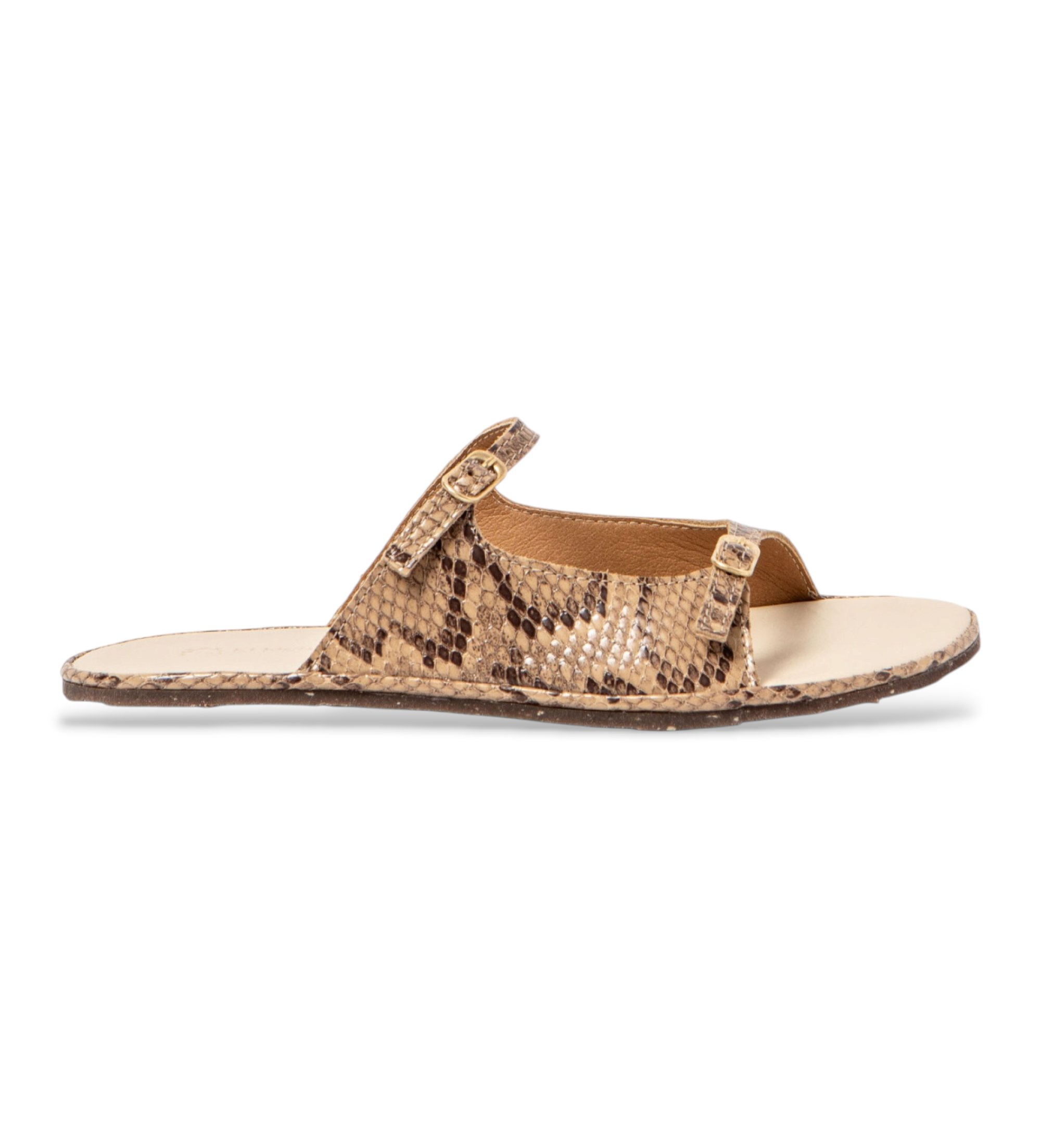 El Naturalistavoor vrouwen. 256841220005_020 Beige leren sandalen N5684 (41), Leer, Plat, Gesp, Casual