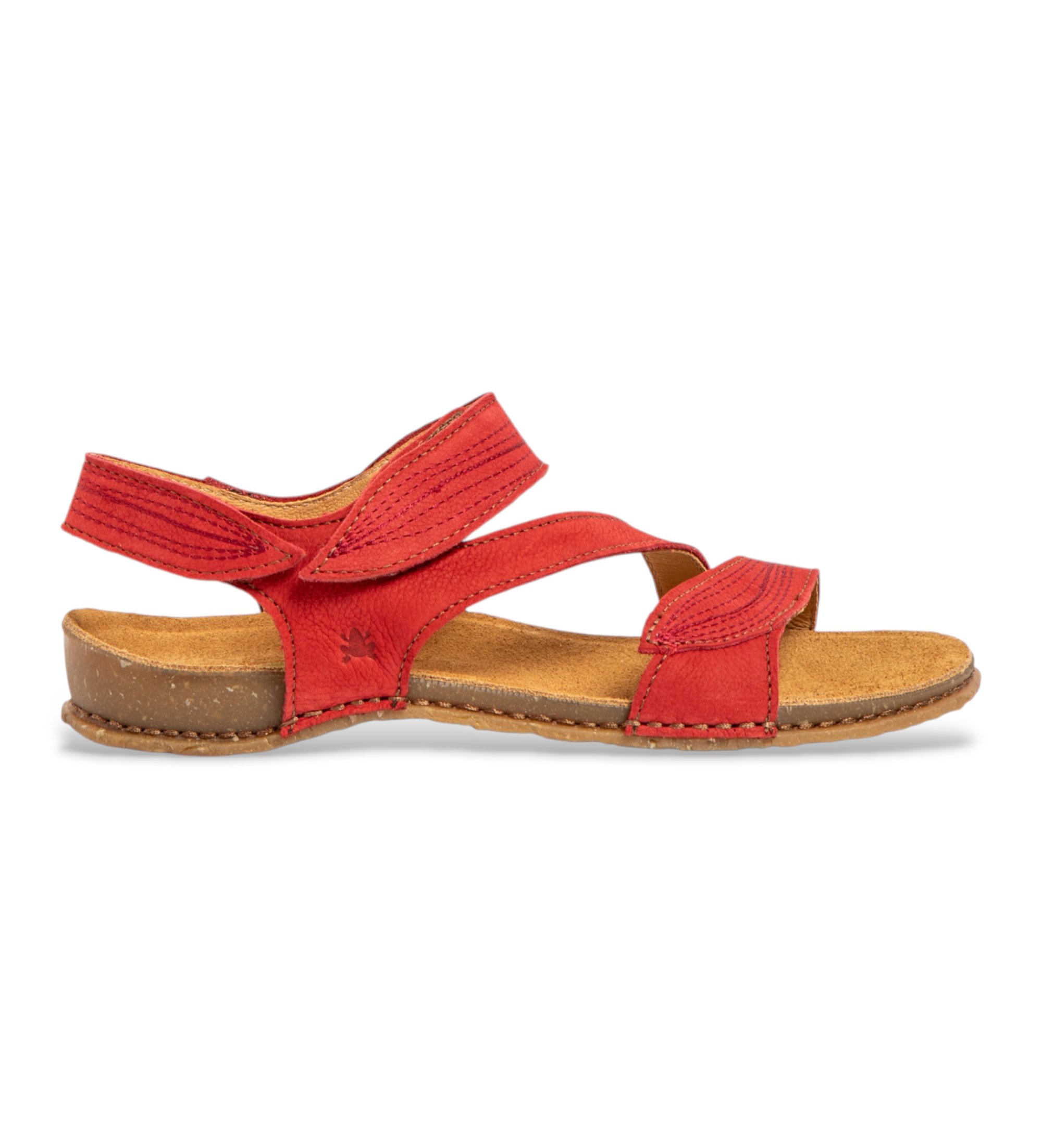 El Naturalista für Damen. 258101281005_008 Ledersandalen N5810 rot (36), Wohnung, Klettverschluss, Lässig