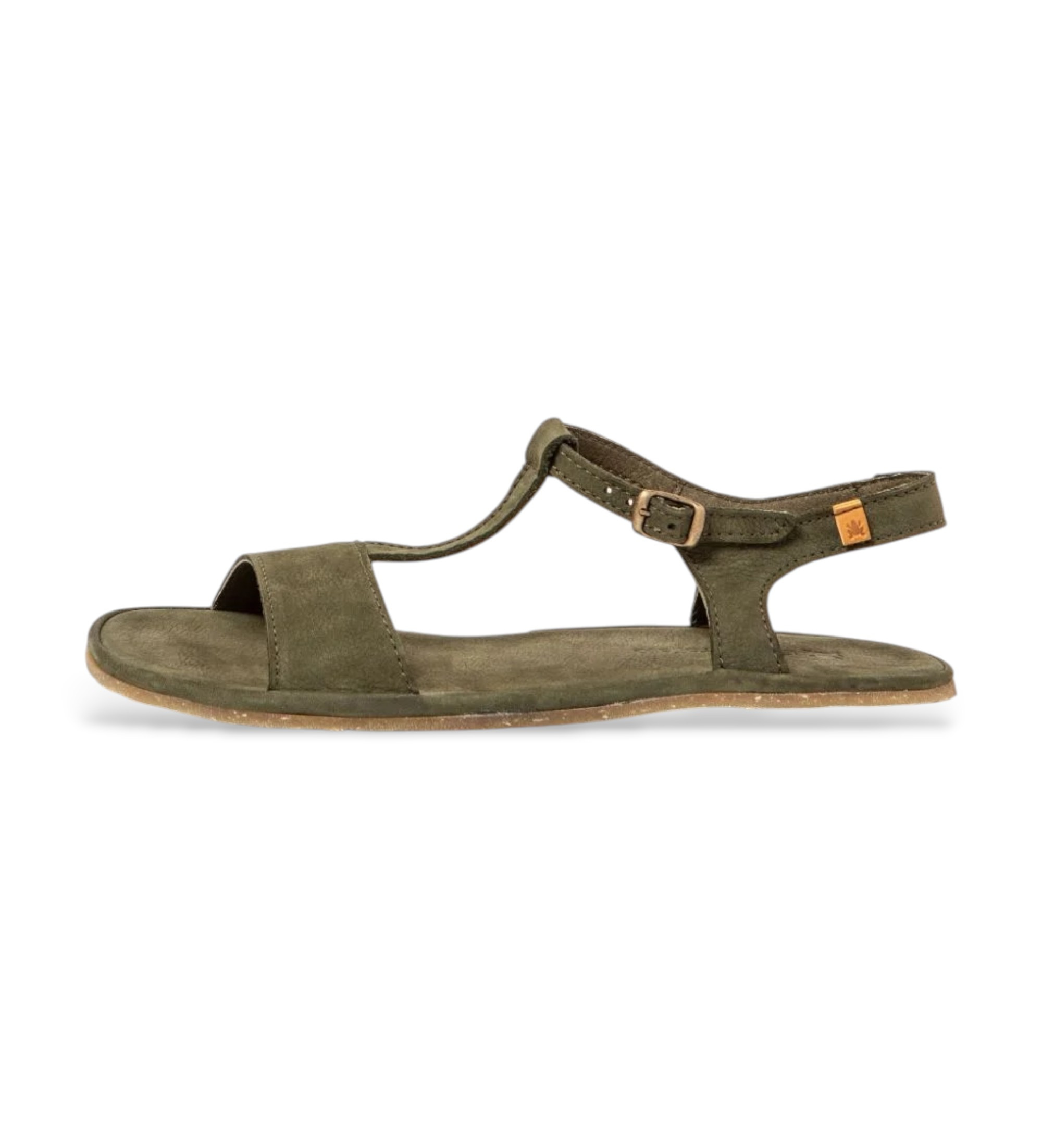 El Naturalistavoor vrouwen. 256861122005_0G3 Leren sandalen N5686 Satya groen (41), Leer, Plat, Gesp, Casual