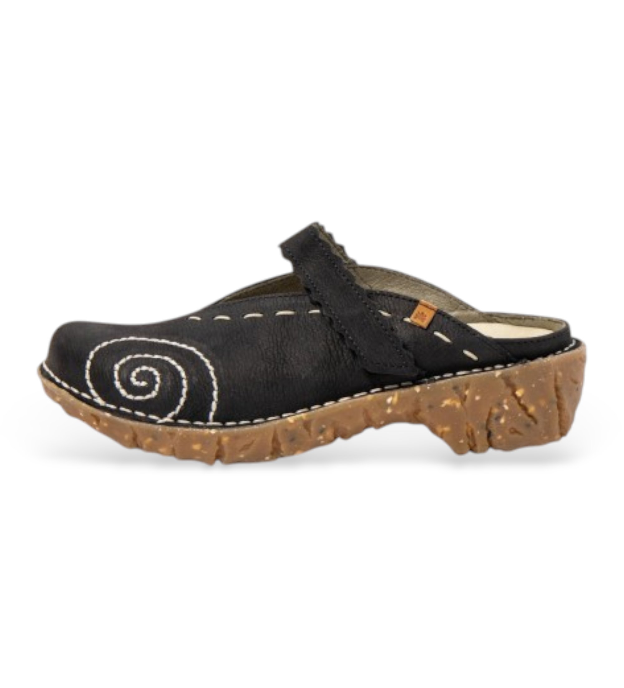 El Naturalista für Damen. 2NG963019605_001 Ng96 Yggdrasil Leder Clogs schwarz (37), 3 bis 5 cm, Klettverschluss, Lässig