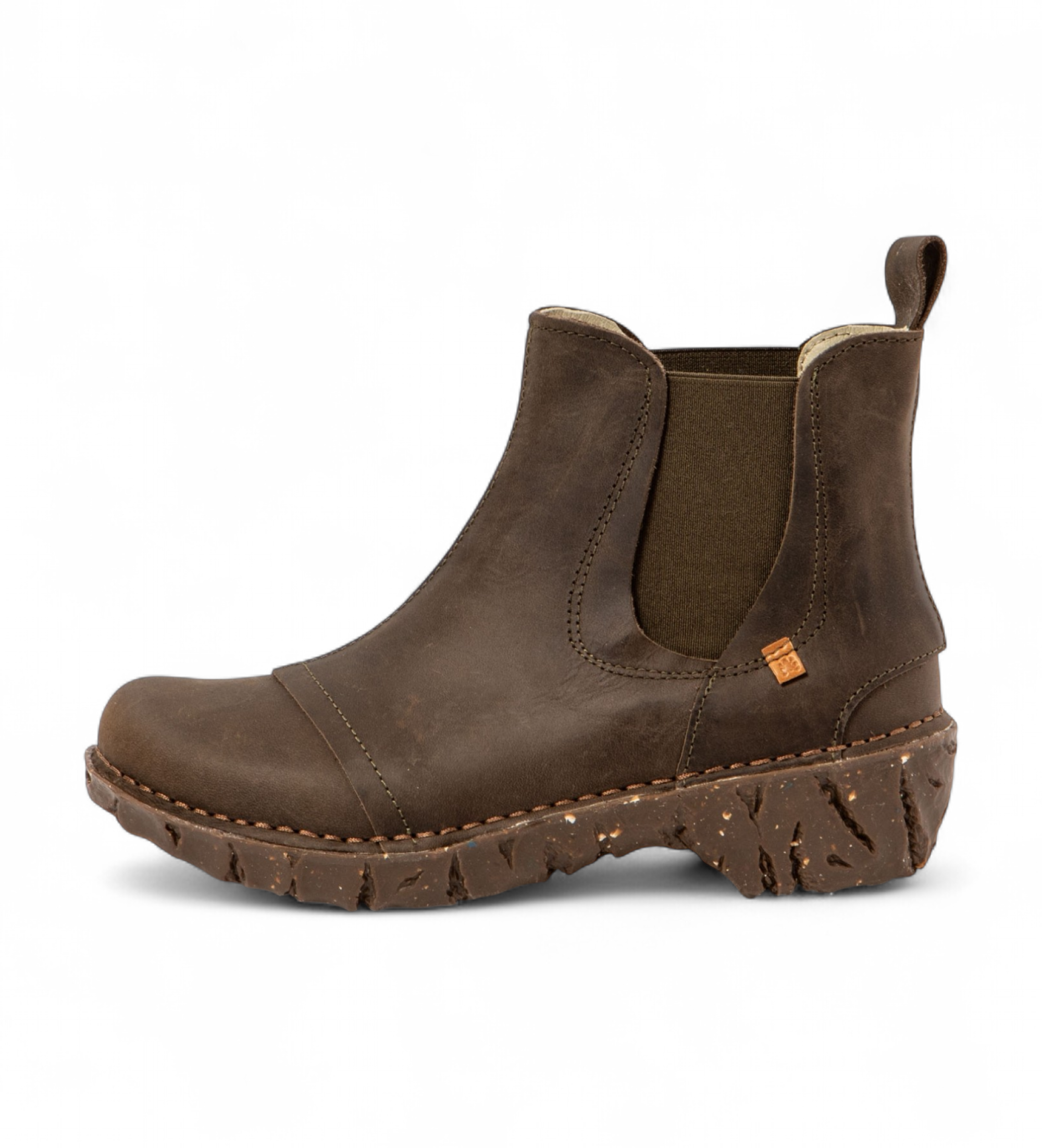 El Naturalista für Damen. 2N1583220005_0G3 Arizona Khaki grüne Lederstiefeletten (38), 1 bis 3 cm, Keine, Lässig