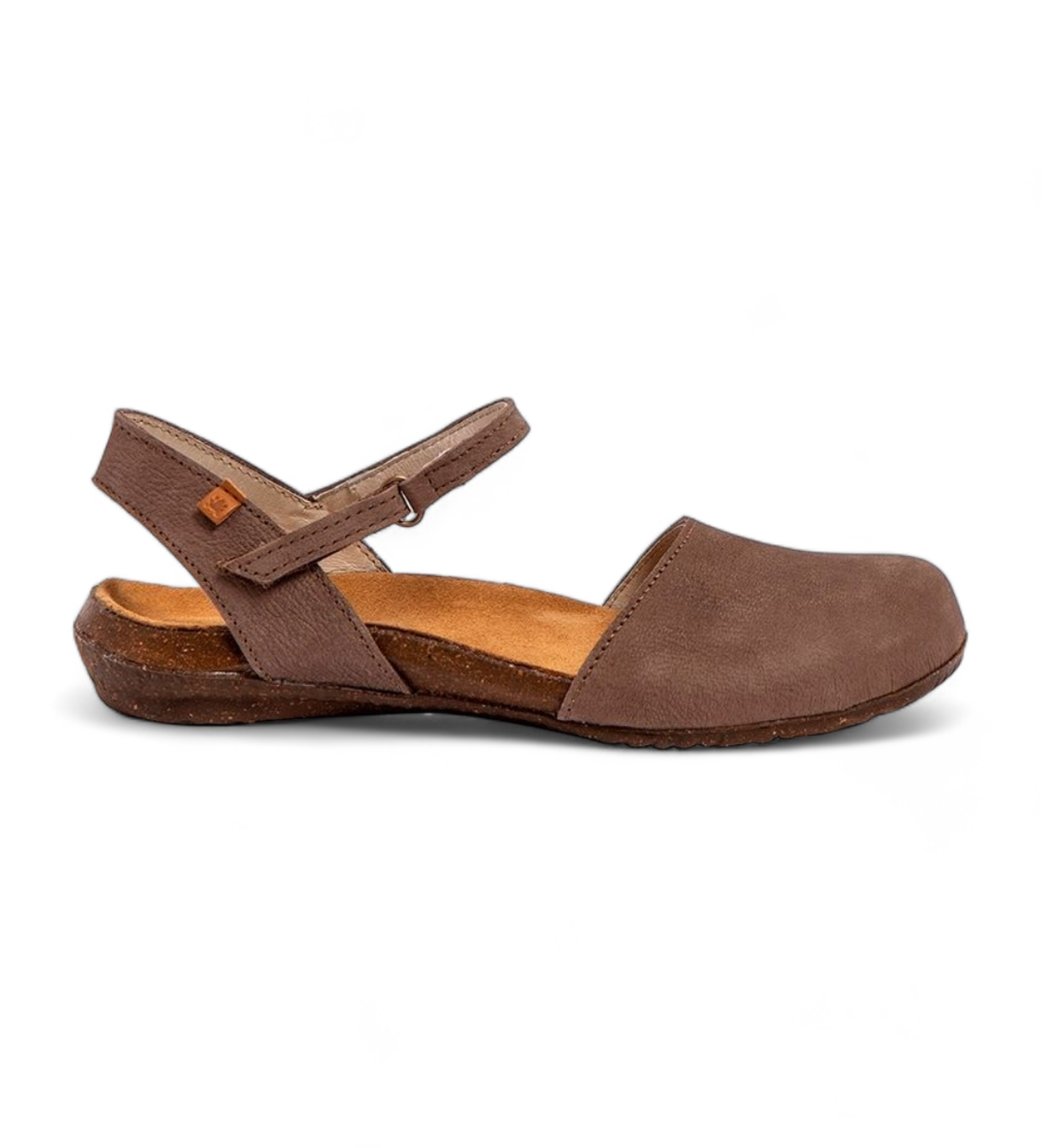 El Naturalistavoor vrouwen. 2N4122UN0005_039 Leren sandalen N412 Wakataua bruin (41), Leer, Plat, 1 tot 3 cm, Klittenband, Casual