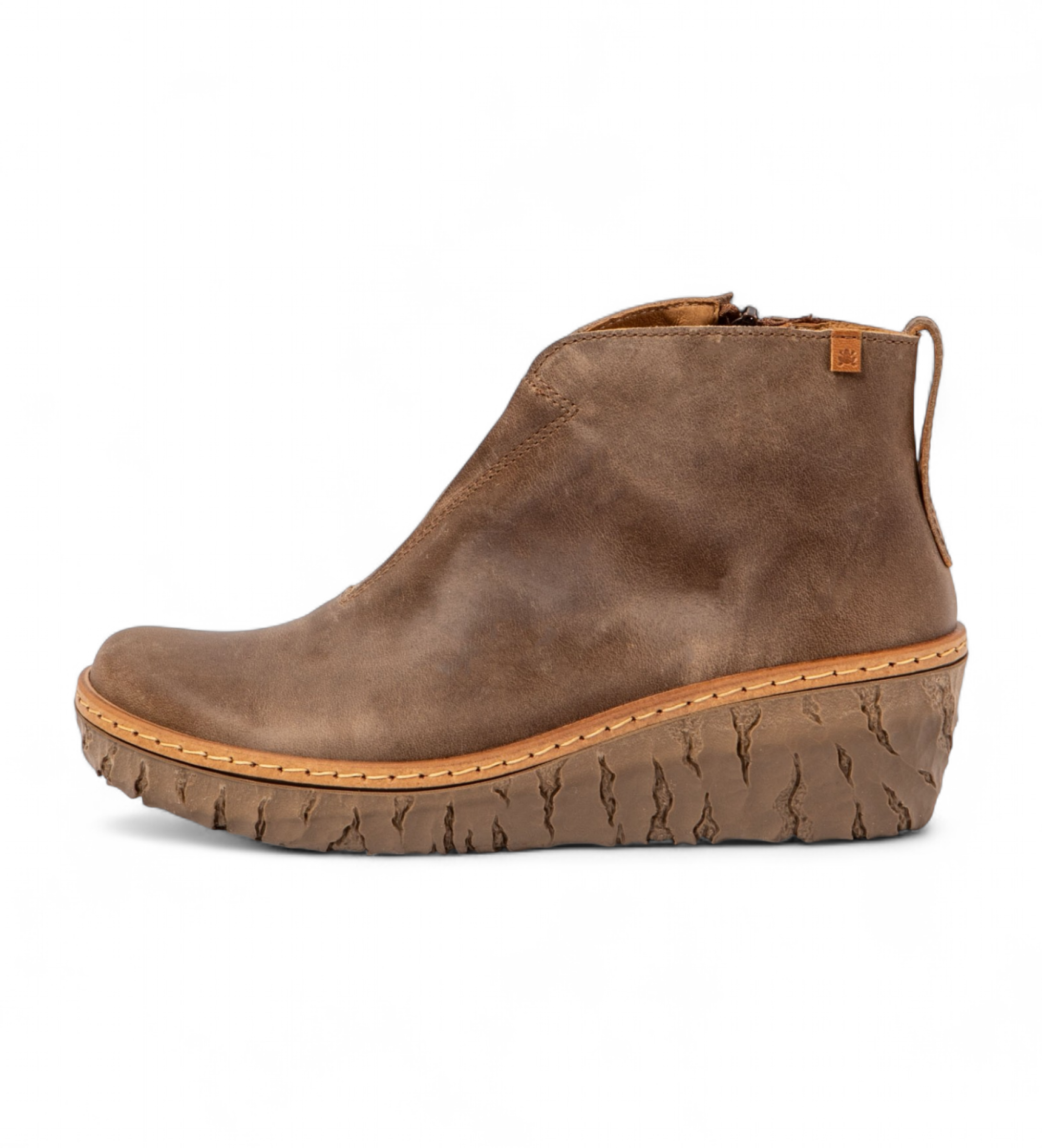El Naturalista für Damen. 2516812LY005_020 Lederstiefeletten N5168 taupe (37), 3 bis 5 cm, Reißverschluss, Lässig