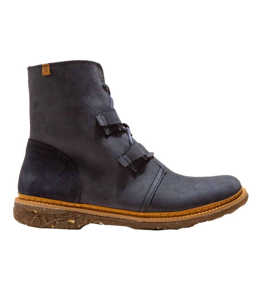 El Naturalista für Damen. 254701NF0005_0B0 N5470 Angkor navy Lederstiefeletten (36), Wohnung, Schnürsenkel, Lässig, Marine